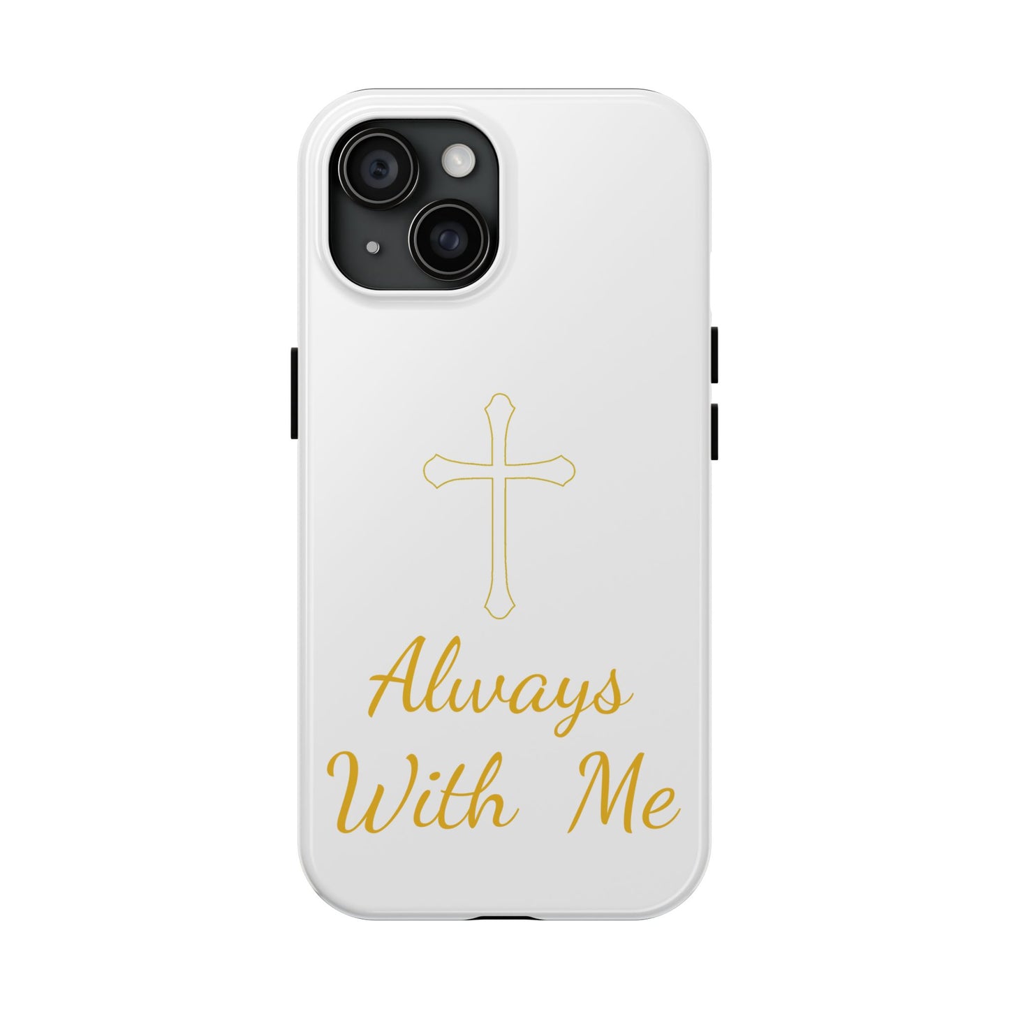 White Always With Me Cross Phone Case