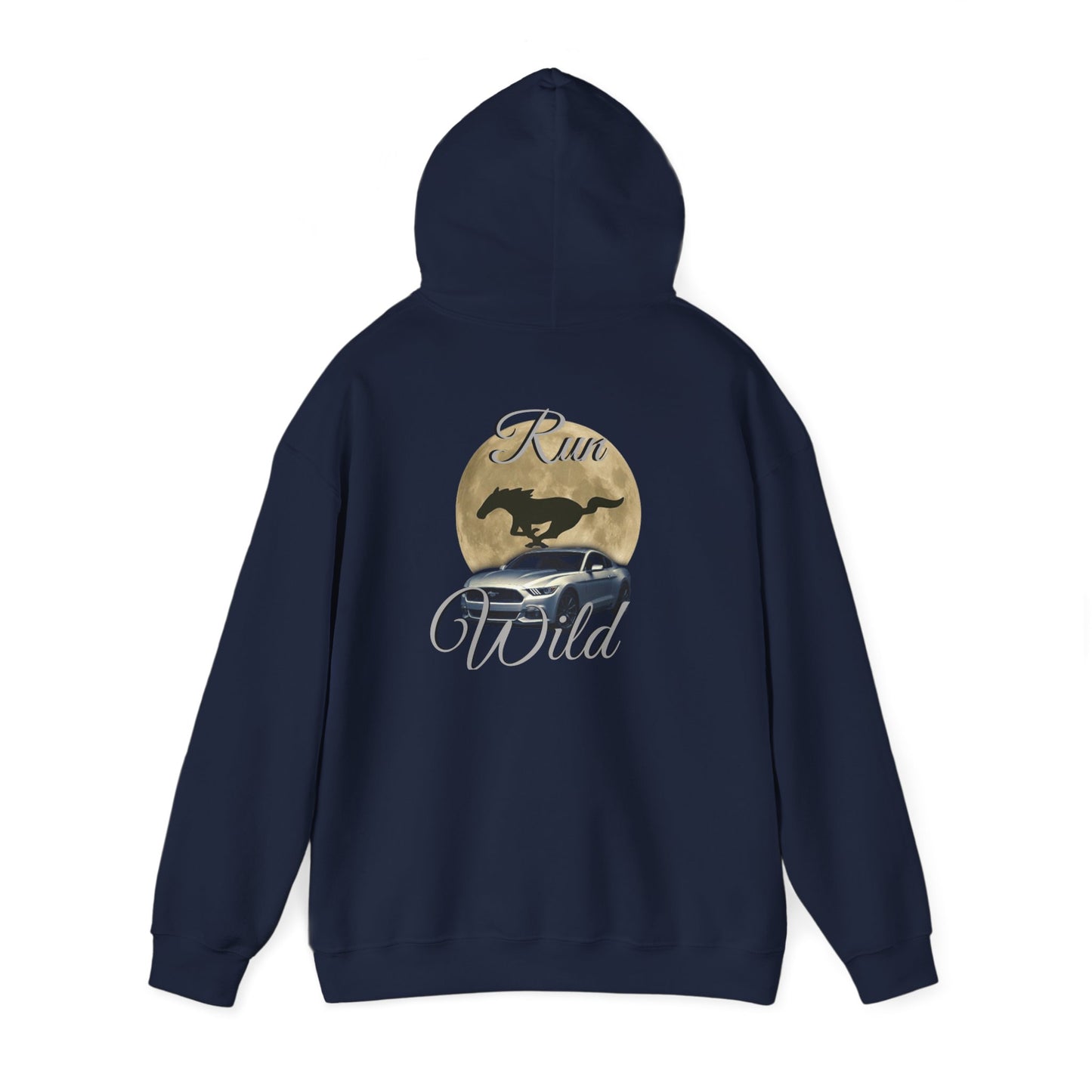 Mustang Moon Unisex Hoodie - 'Run Wild' Graphic Sweatshirt