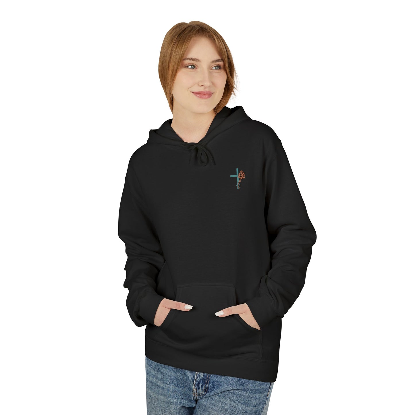 Isaiah 43:2 Ocean Themed Growth Cross Cotton Hoodie