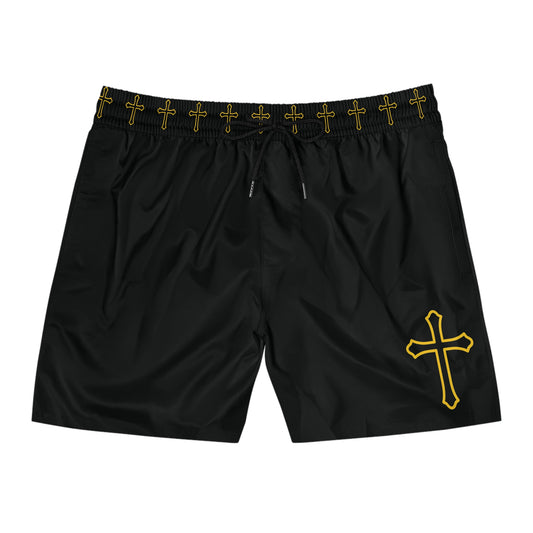 Simple Gold Cross Men's Swim Suit