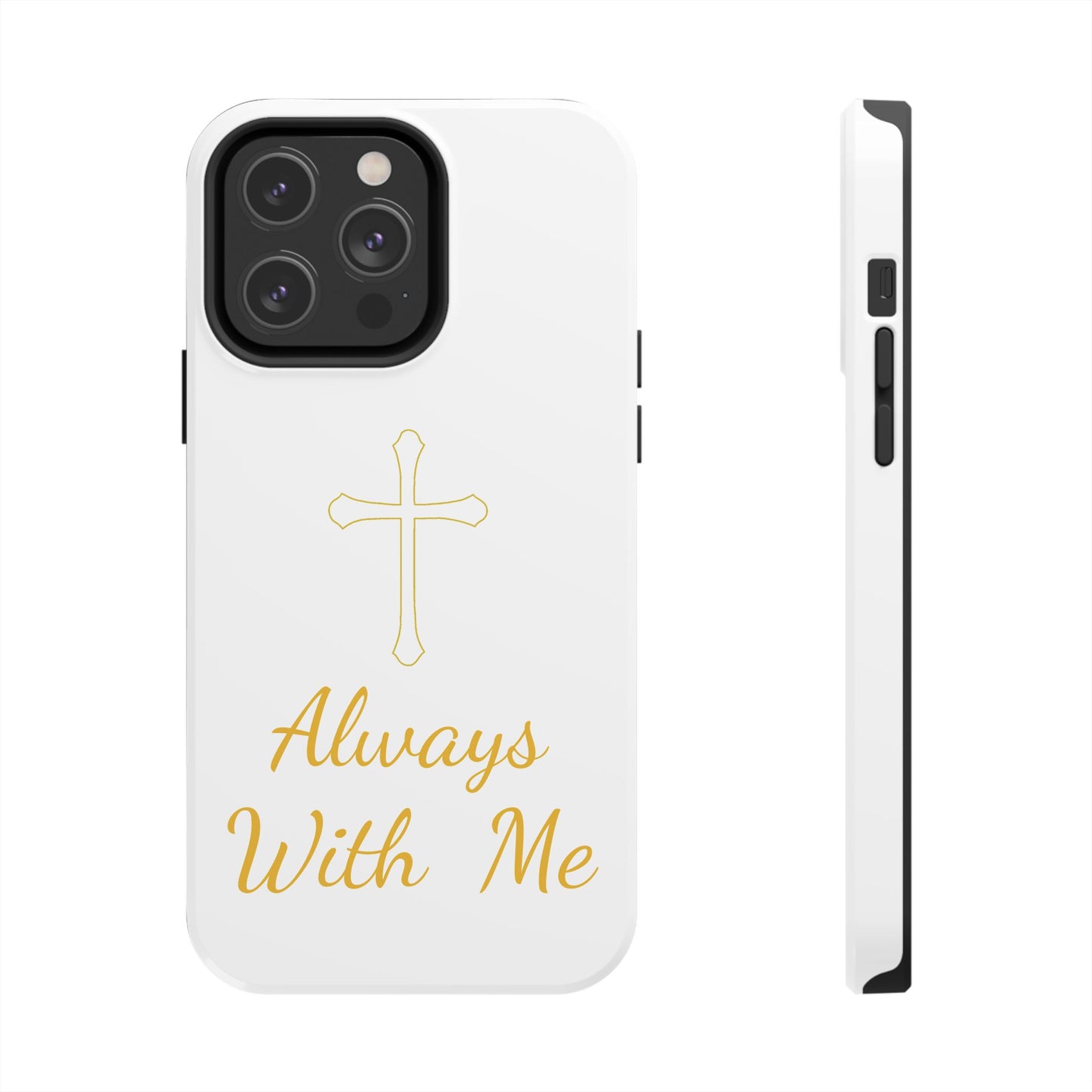 White Always With Me Cross Phone Case