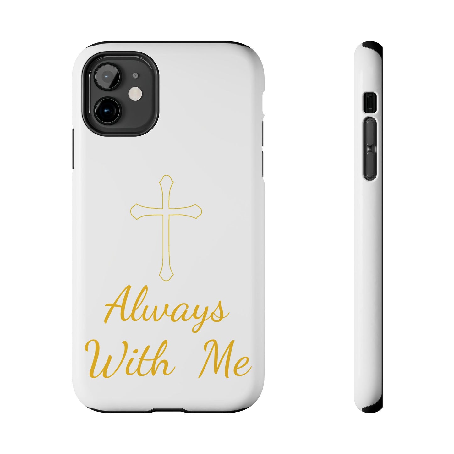 White Always With Me Cross Phone Case