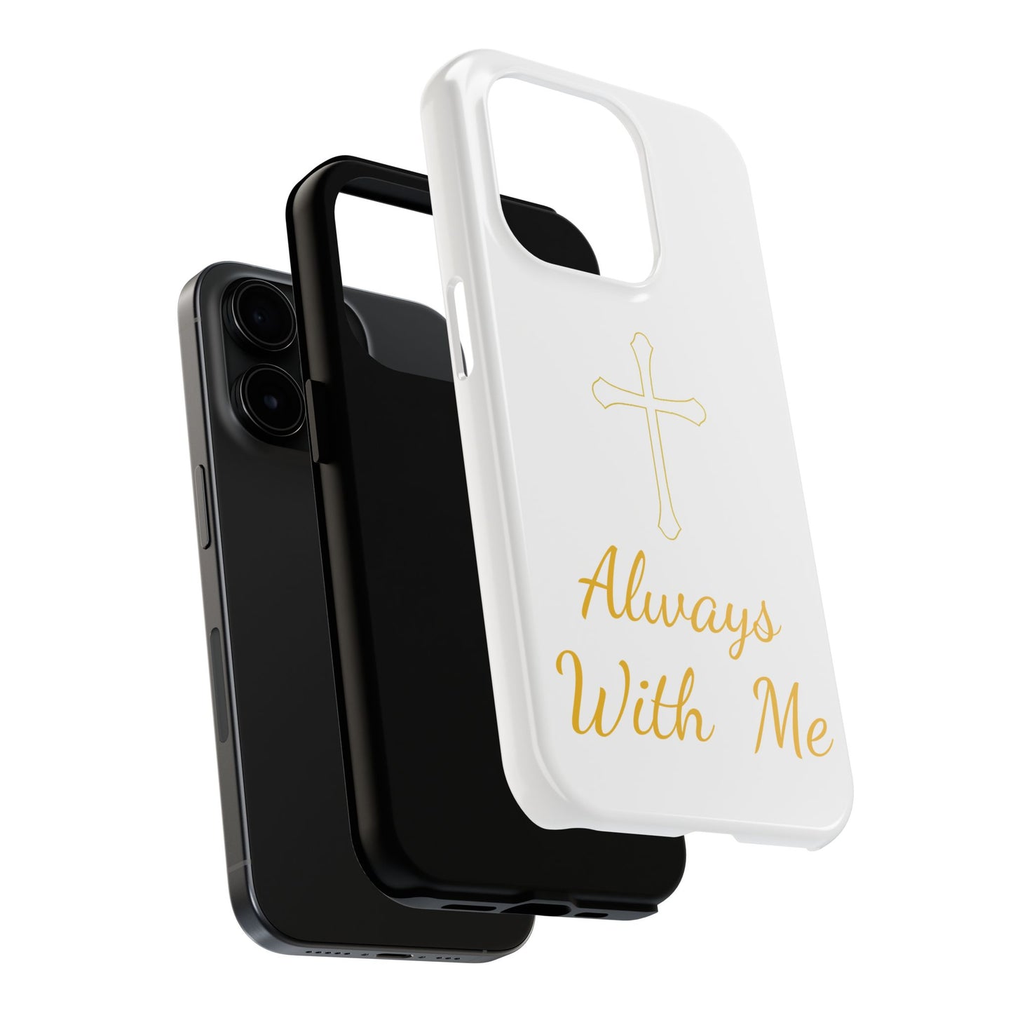 White Always With Me Cross Phone Case