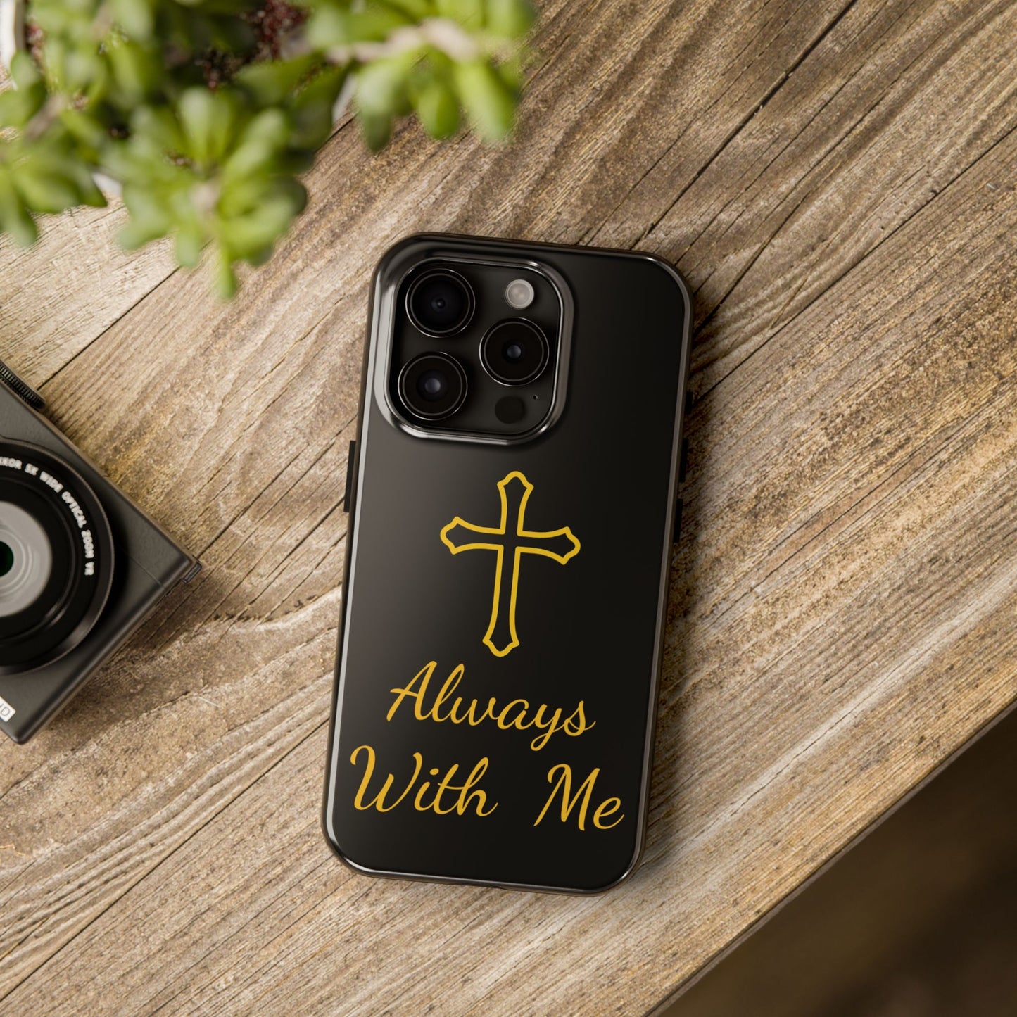 Black Always With Me Cross Phone Case