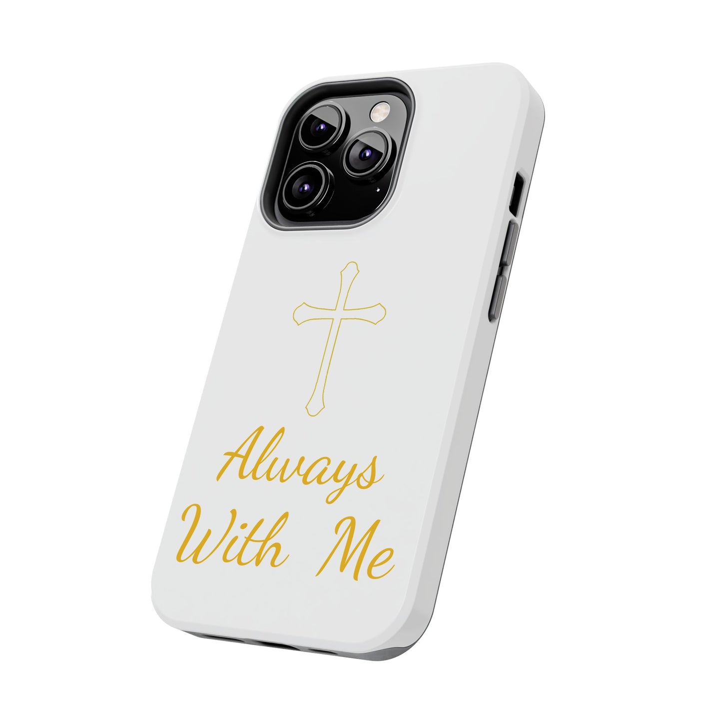 White Always With Me Cross Phone Case