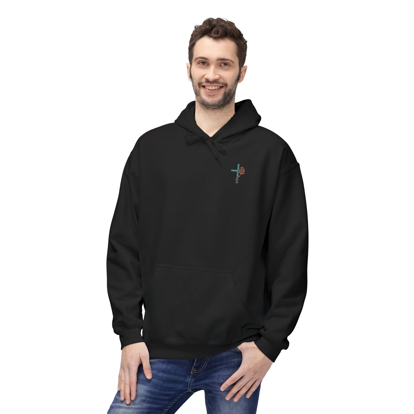 Isaiah 43:2 Ocean Themed Growth Cross Cotton Hoodie