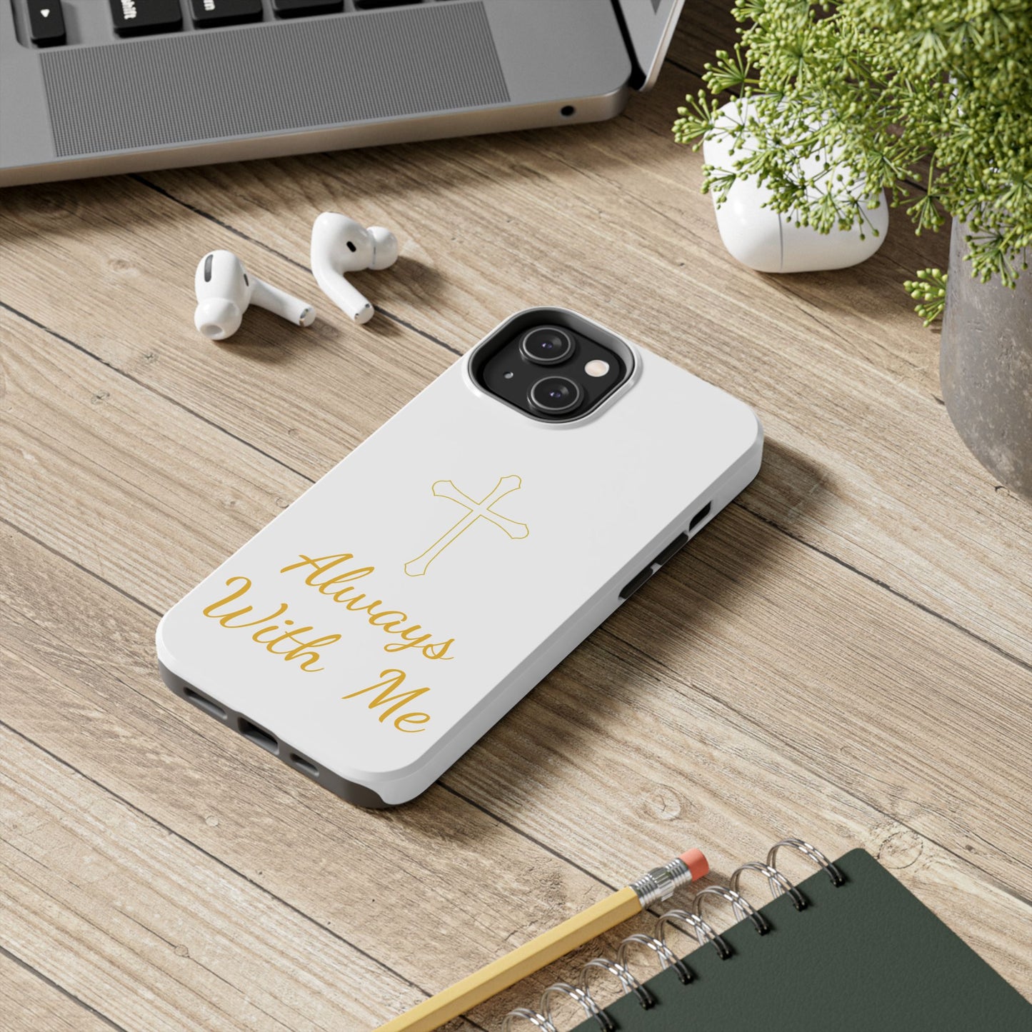 White Always With Me Cross Phone Case