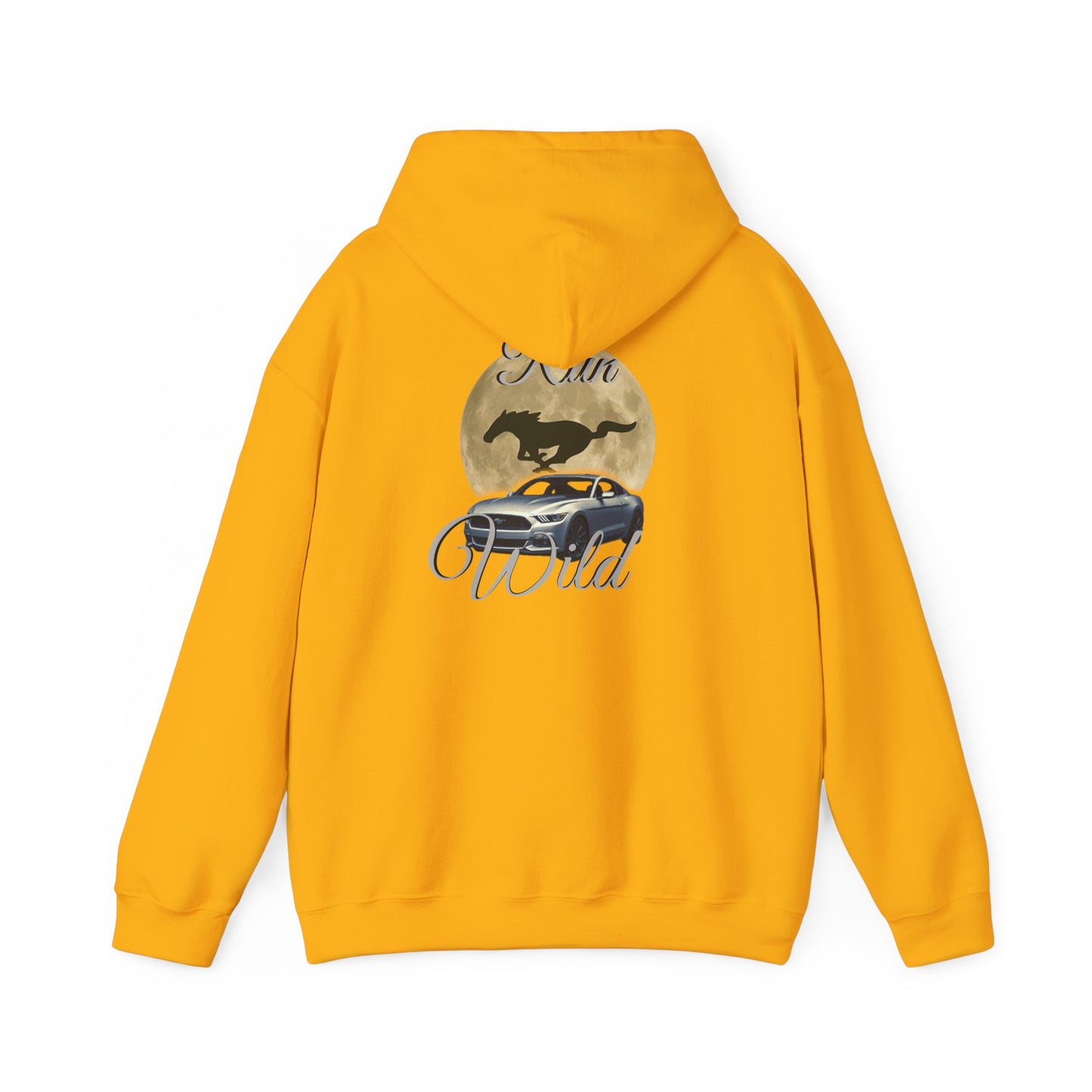 Mustang Moon Unisex Hoodie - 'Run Wild' Graphic Sweatshirt