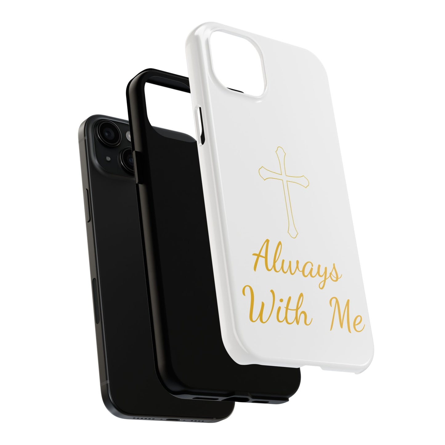 White Always With Me Cross Phone Case