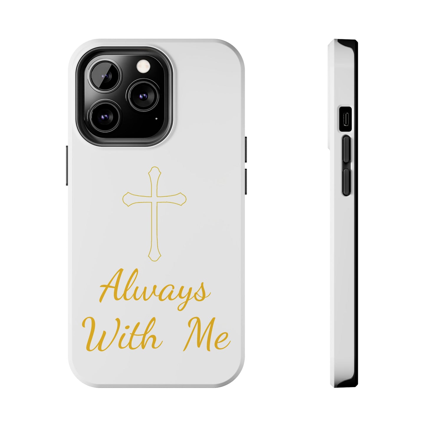White Always With Me Cross Phone Case