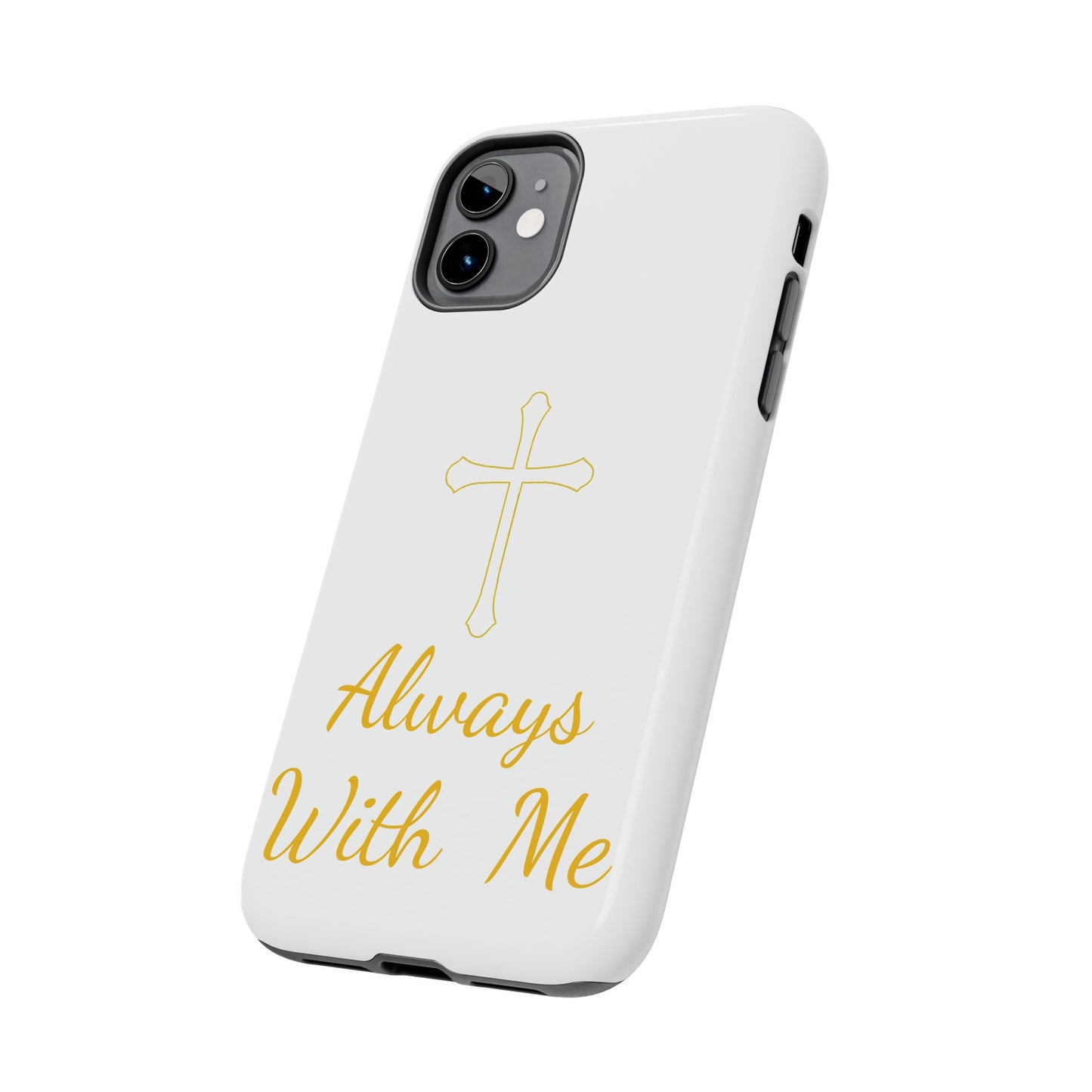 White Always With Me Cross Phone Case