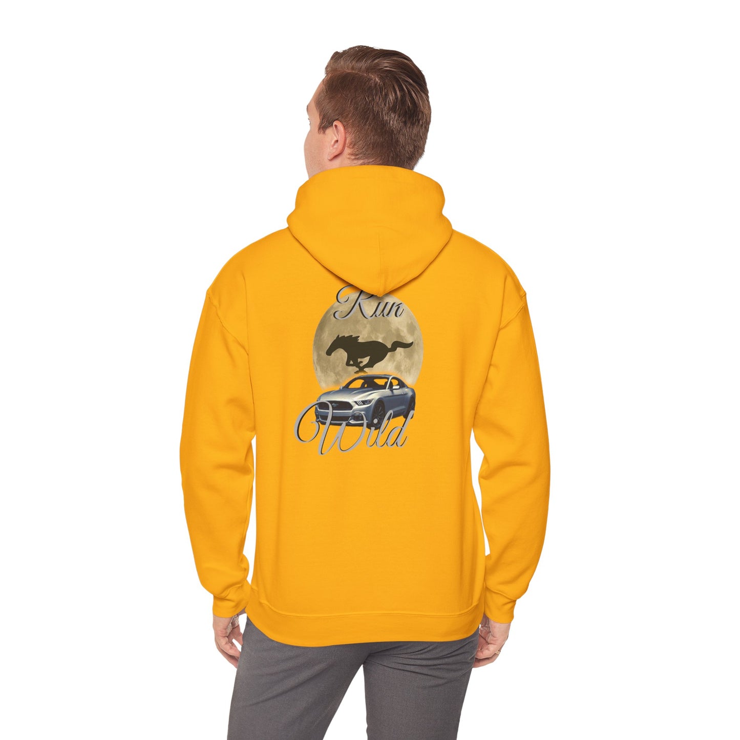 Mustang Moon Unisex Hoodie - 'Run Wild' Graphic Sweatshirt