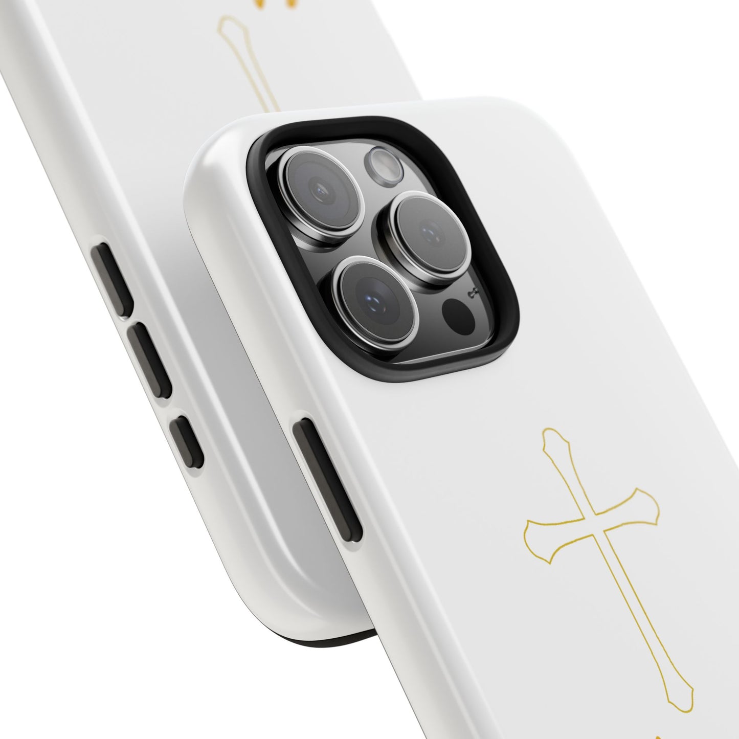 White Always With Me Cross Phone Case