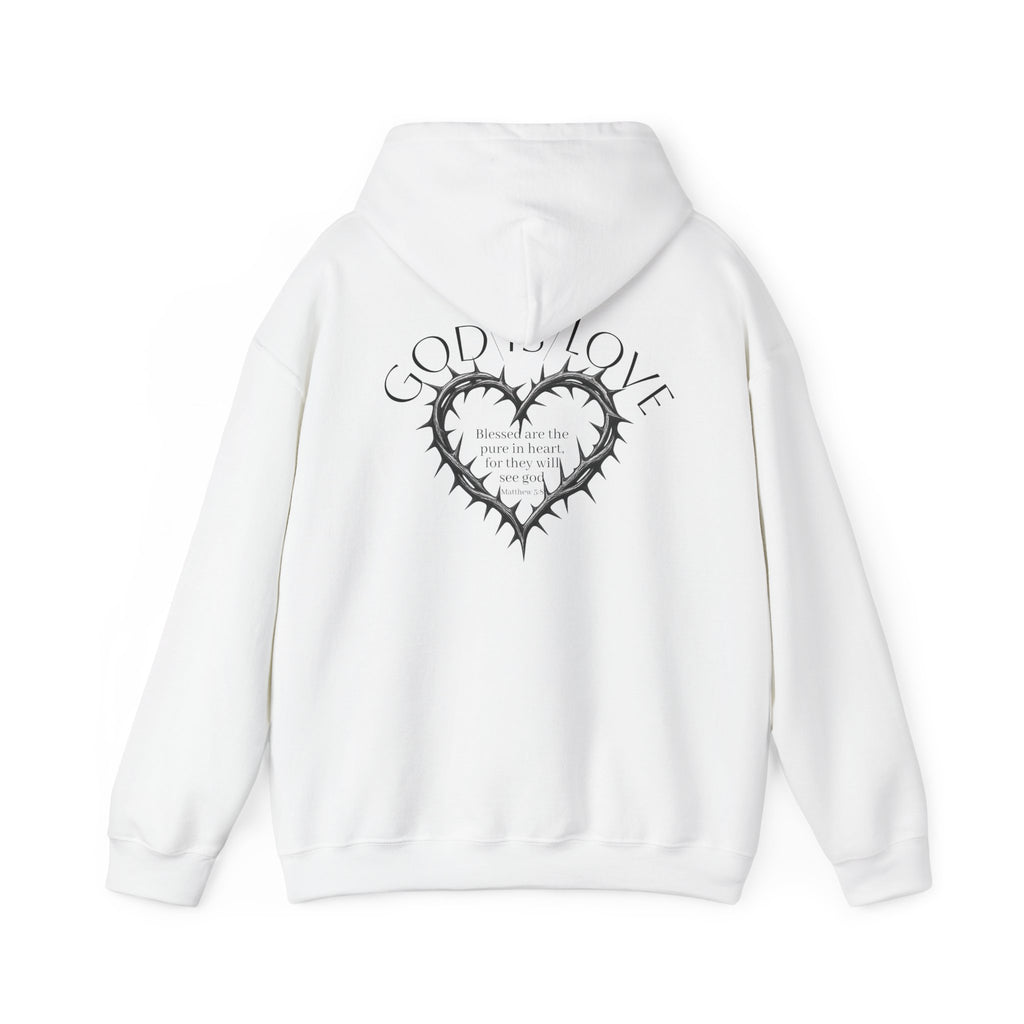 Matthew 5:8 Thorn Heart Cotton Hoodie