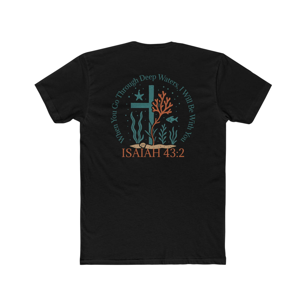 Isaiah 43:2 Ocean Themed Growth Cross Cotton Tee