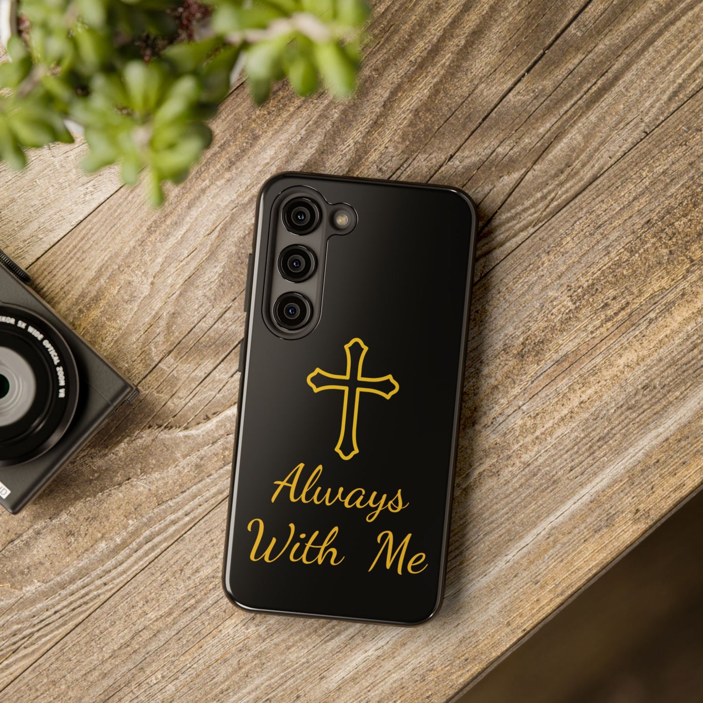 Black Always With Me Cross Phone Case