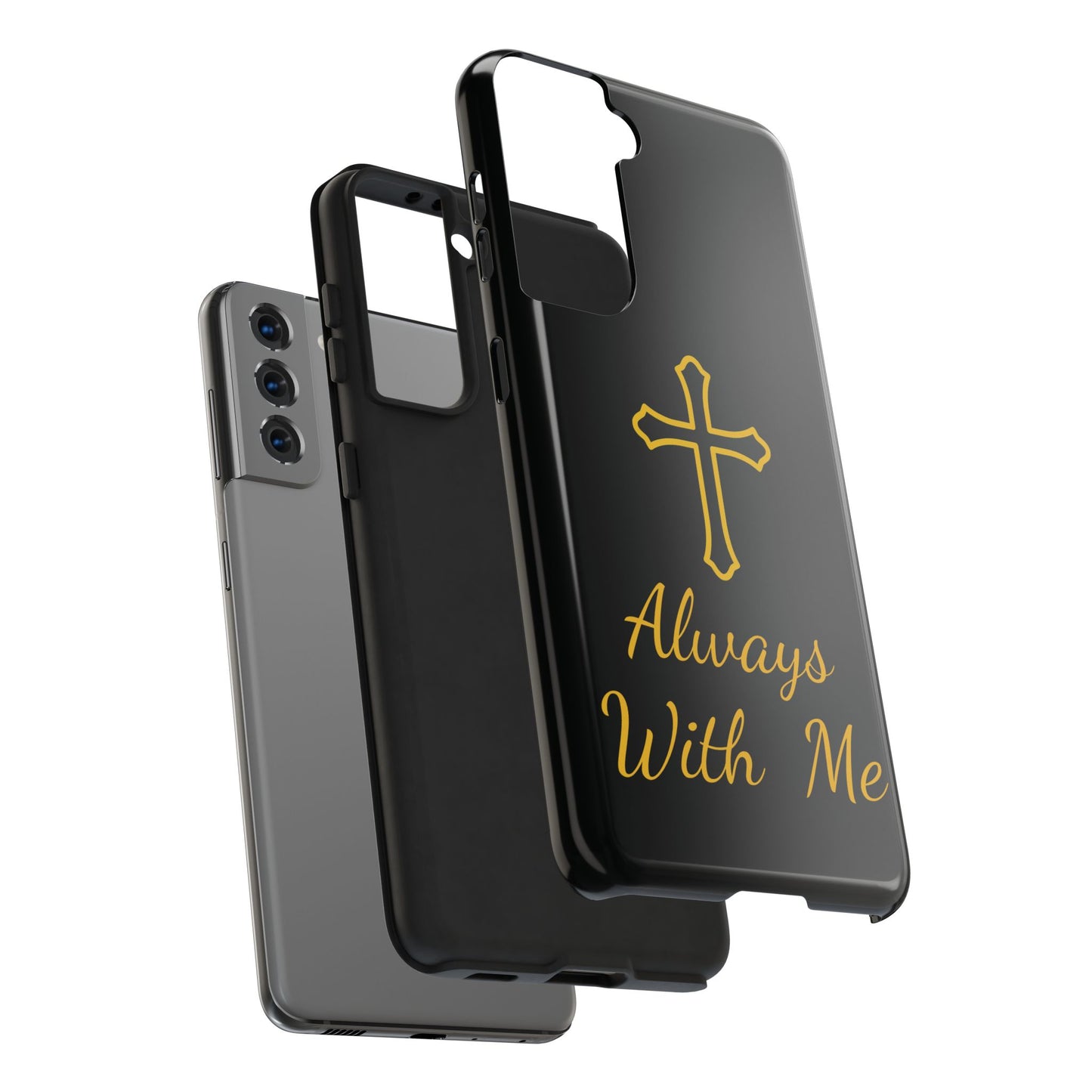 Black Always With Me Cross Phone Case