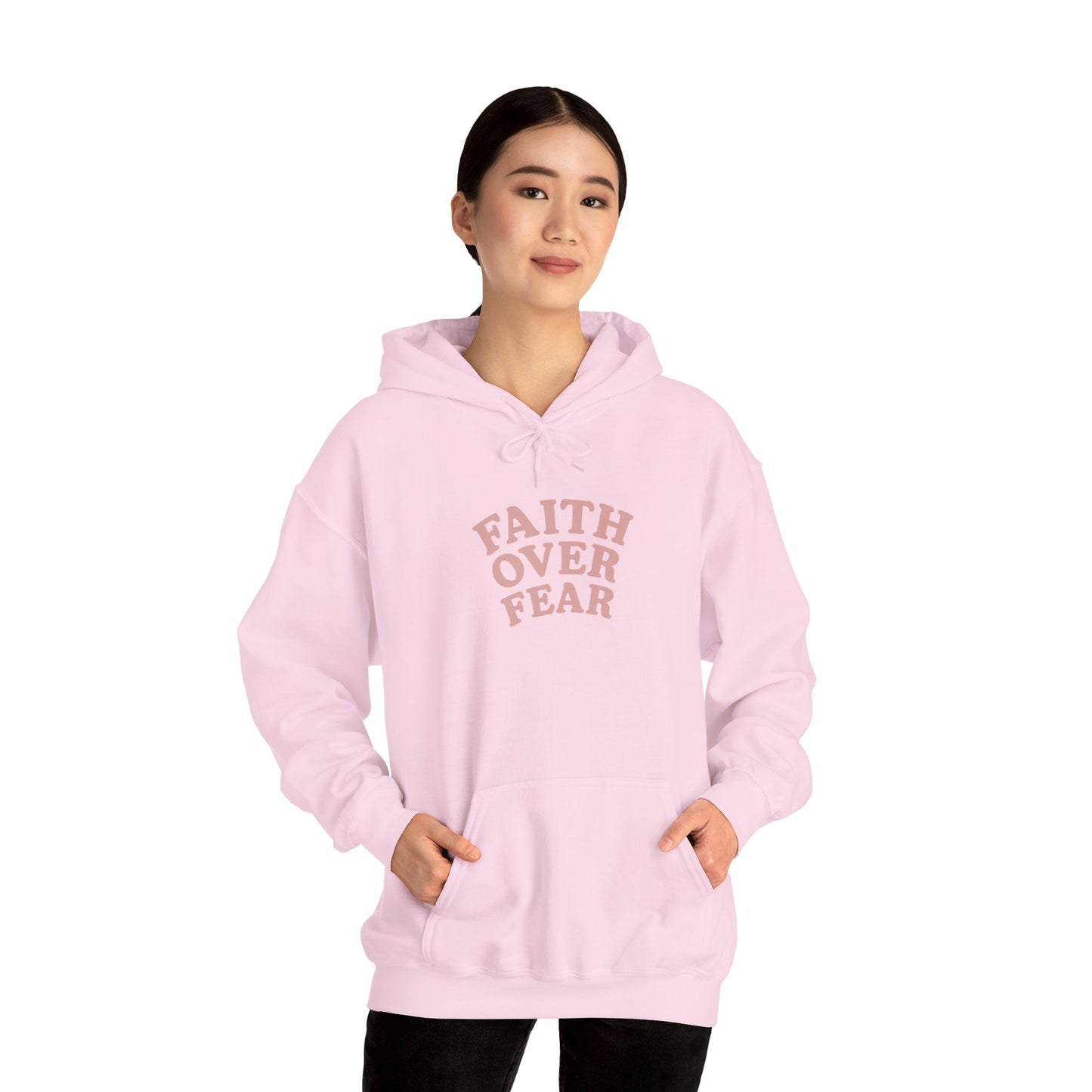 Faith Over Fear Psalm 34:4 Pastel Hoodie