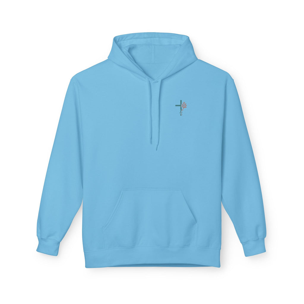 Isaiah 43:2 Ocean Themed Growth Cross Cotton Hoodie