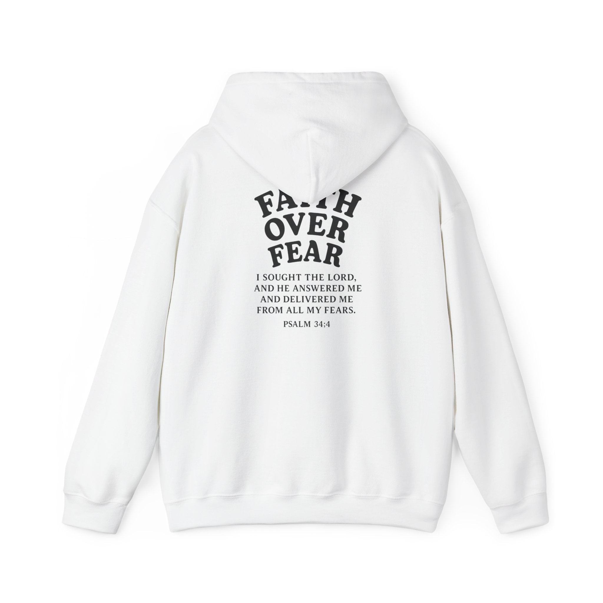Faith Over Fear Psalm 34:4 Pastel Hoodie