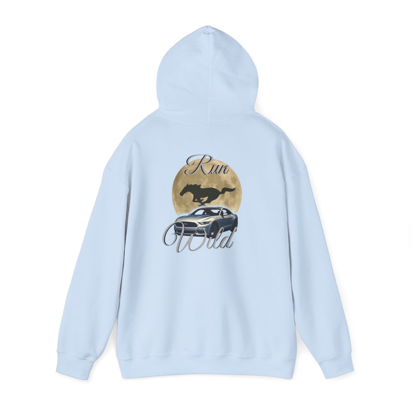 Mustang Moon Unisex Hoodie - 'Run Wild' Graphic Sweatshirt