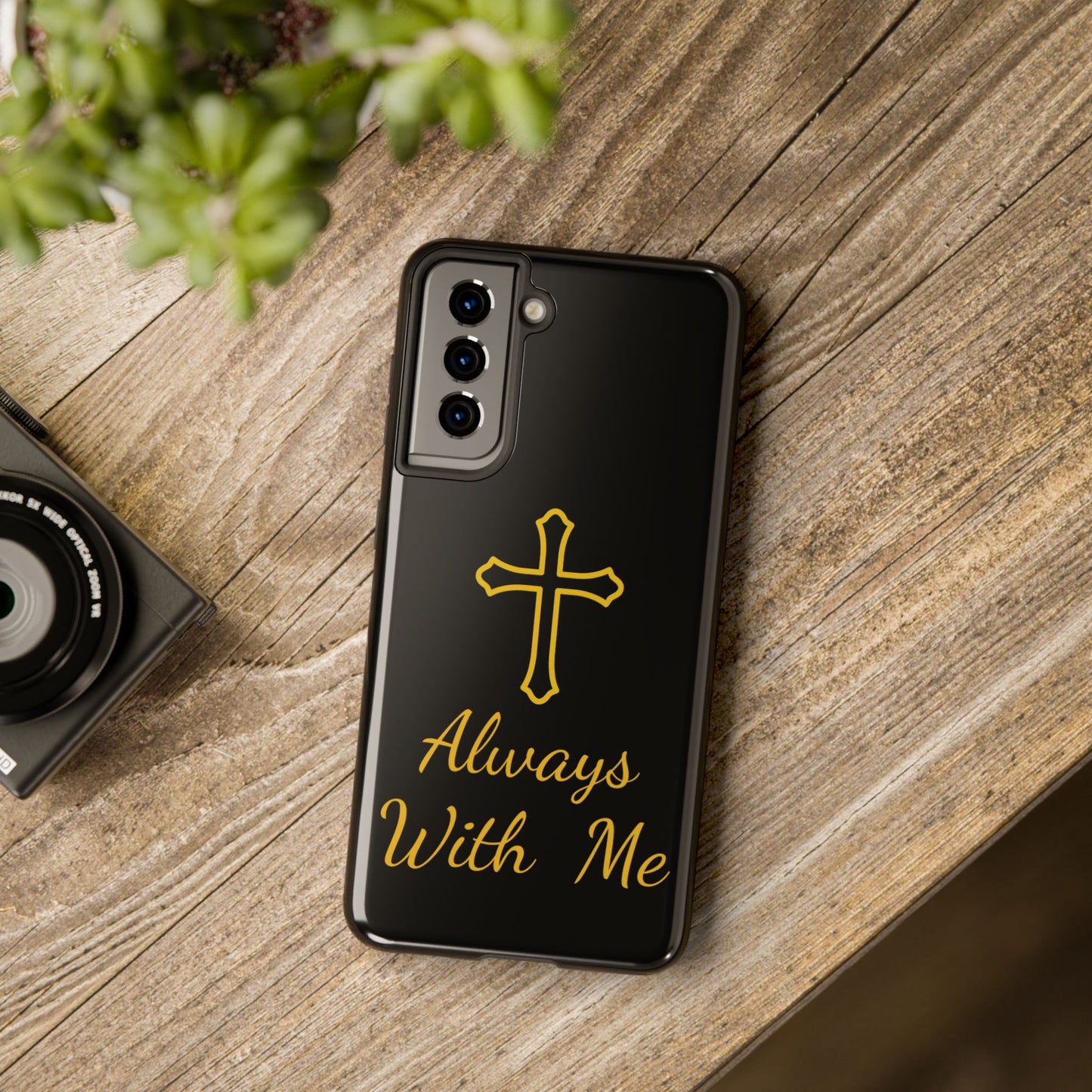 Black Always With Me Cross Phone Case