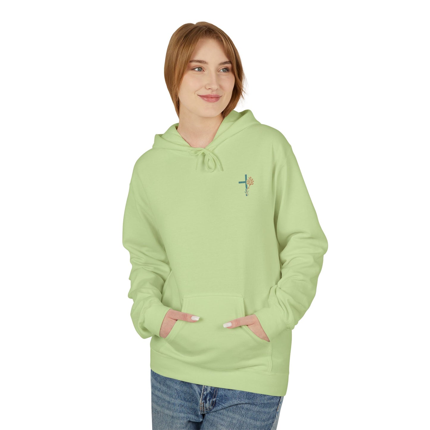 Isaiah 43:2 Ocean Themed Growth Cross Cotton Hoodie