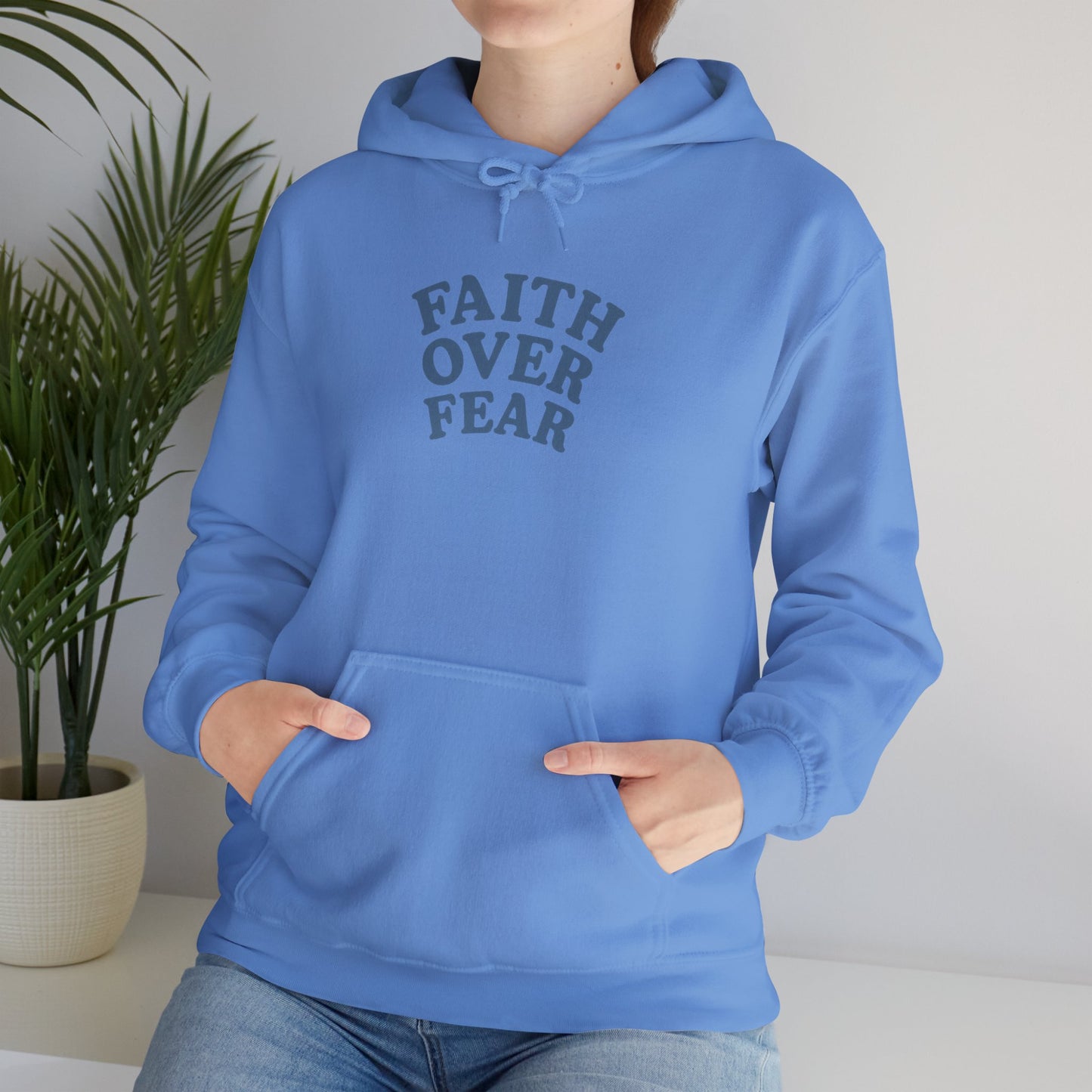 Faith Over Fear Psalm 34:4 Pastel Hoodie