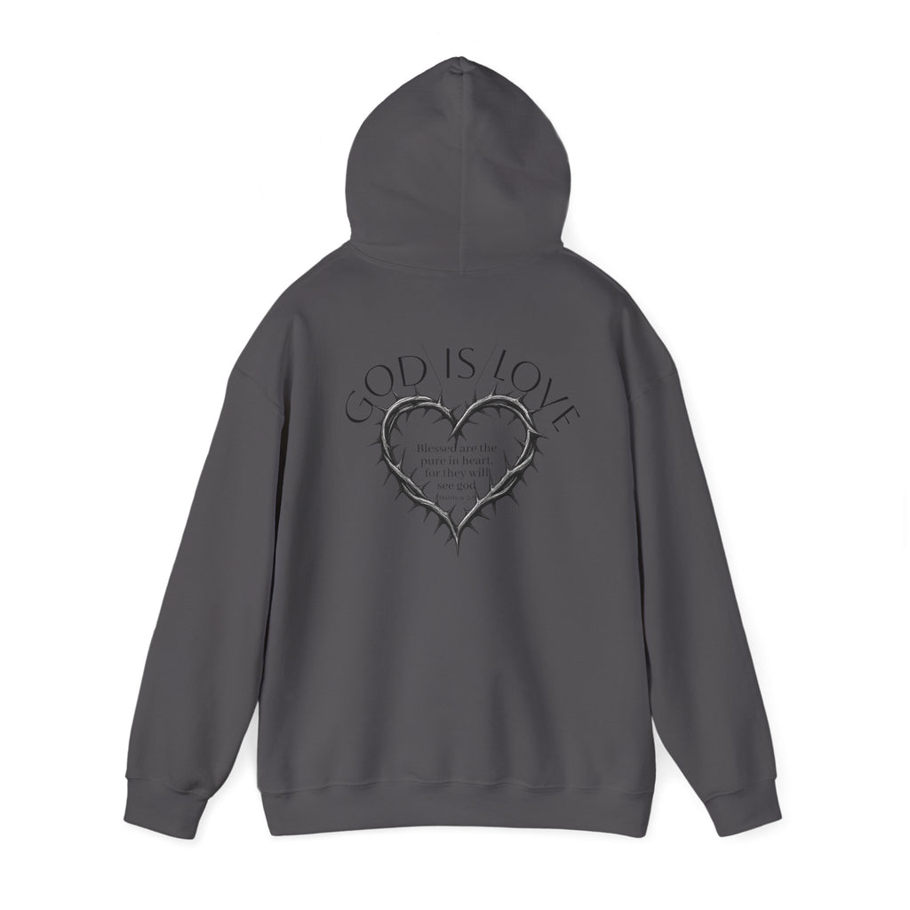 Matthew 5:8 Thorn Heart Cotton Hoodie