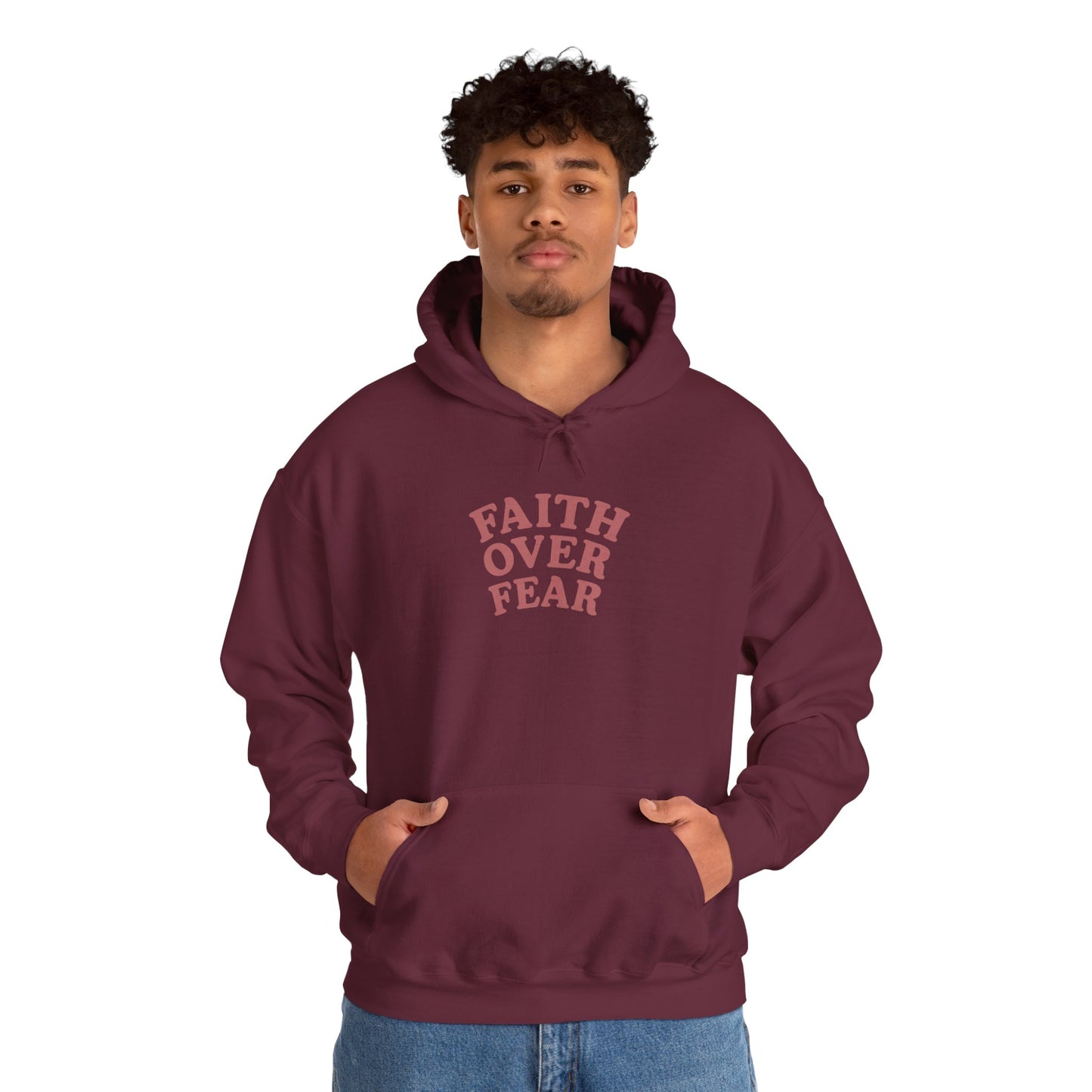 Faith Over Fear Psalm 34:4 Pastel Hoodie