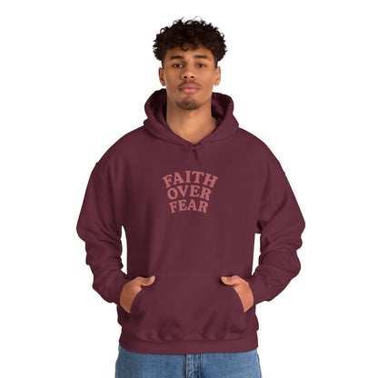 Faith Over Fear Psalm 34:4 Pastel Hoodie