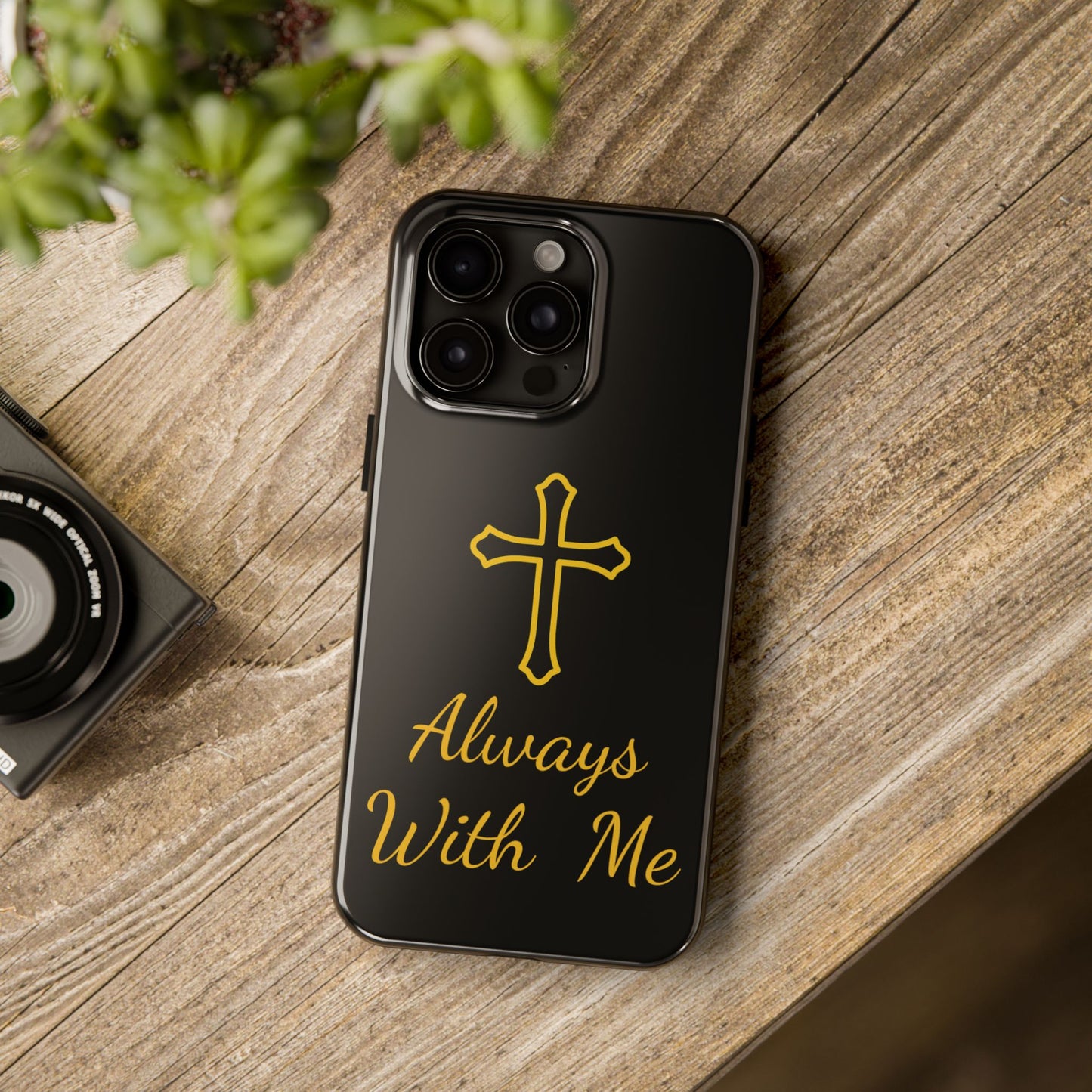 Black Always With Me Cross Phone Case