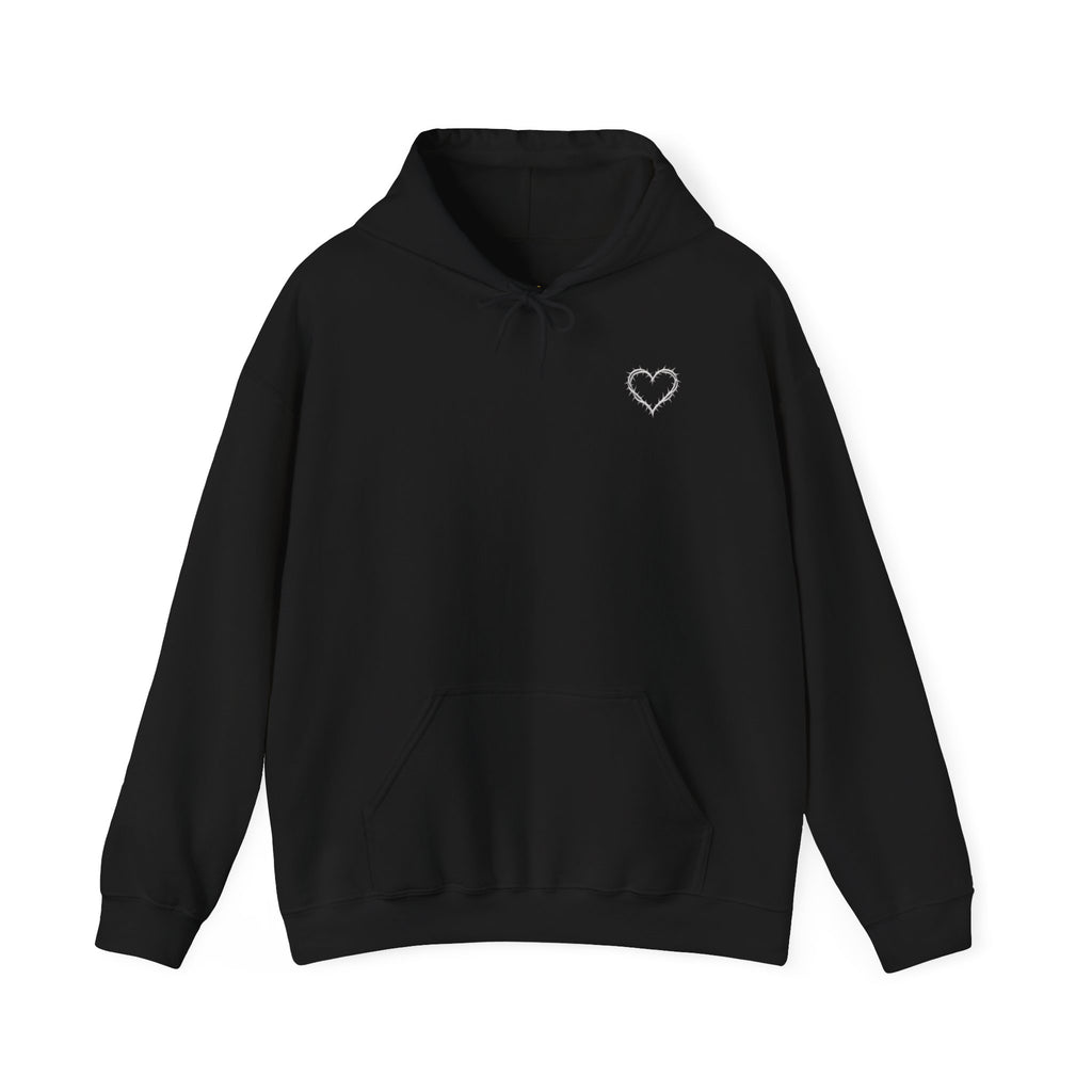 Matthew 5:8 Thorn Heart Cotton Hoodie
