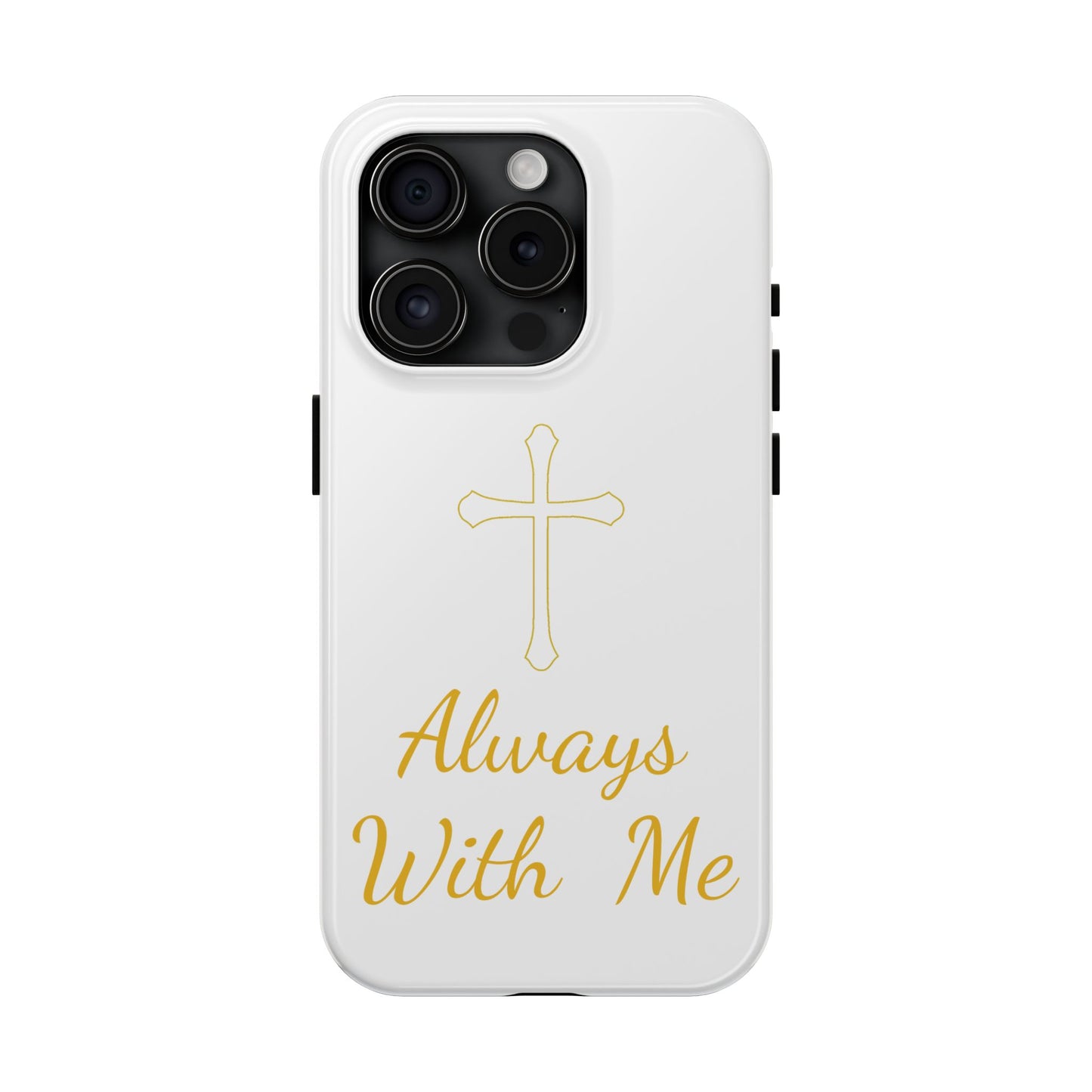 White Always With Me Cross Phone Case