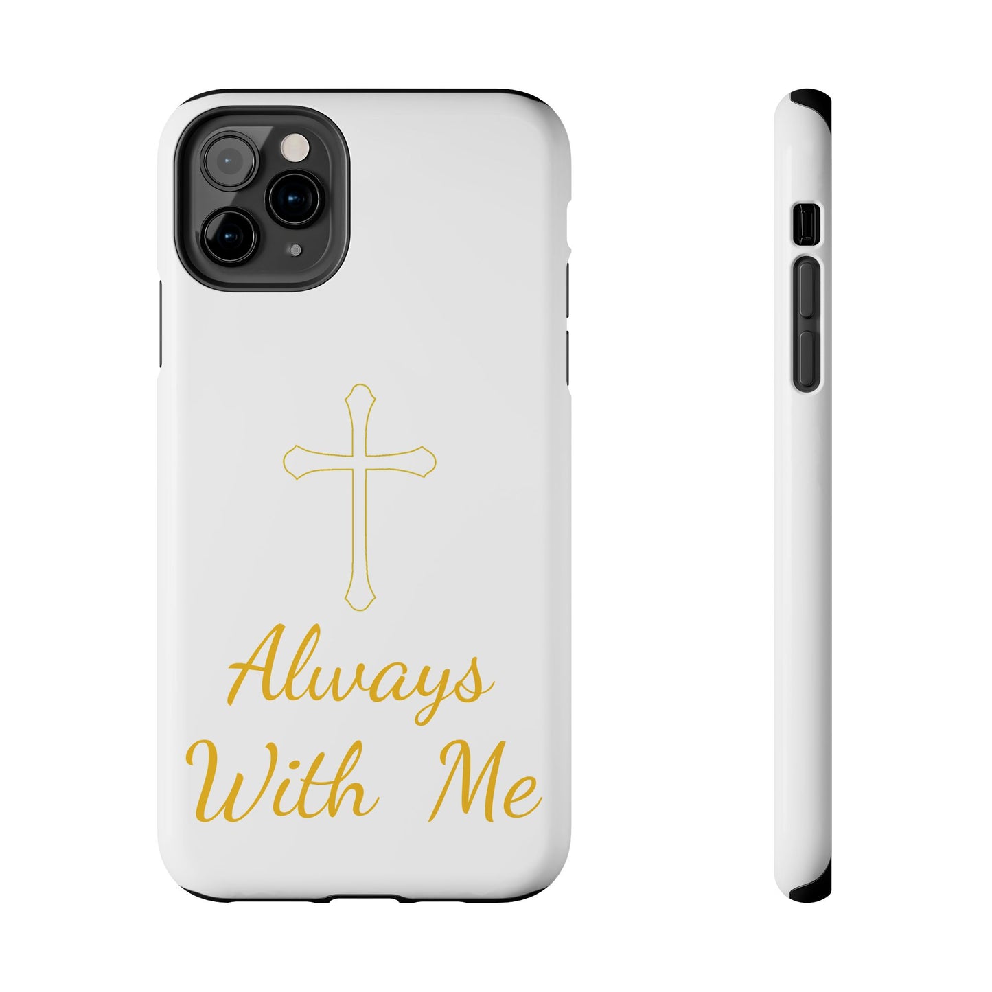 White Always With Me Cross Phone Case