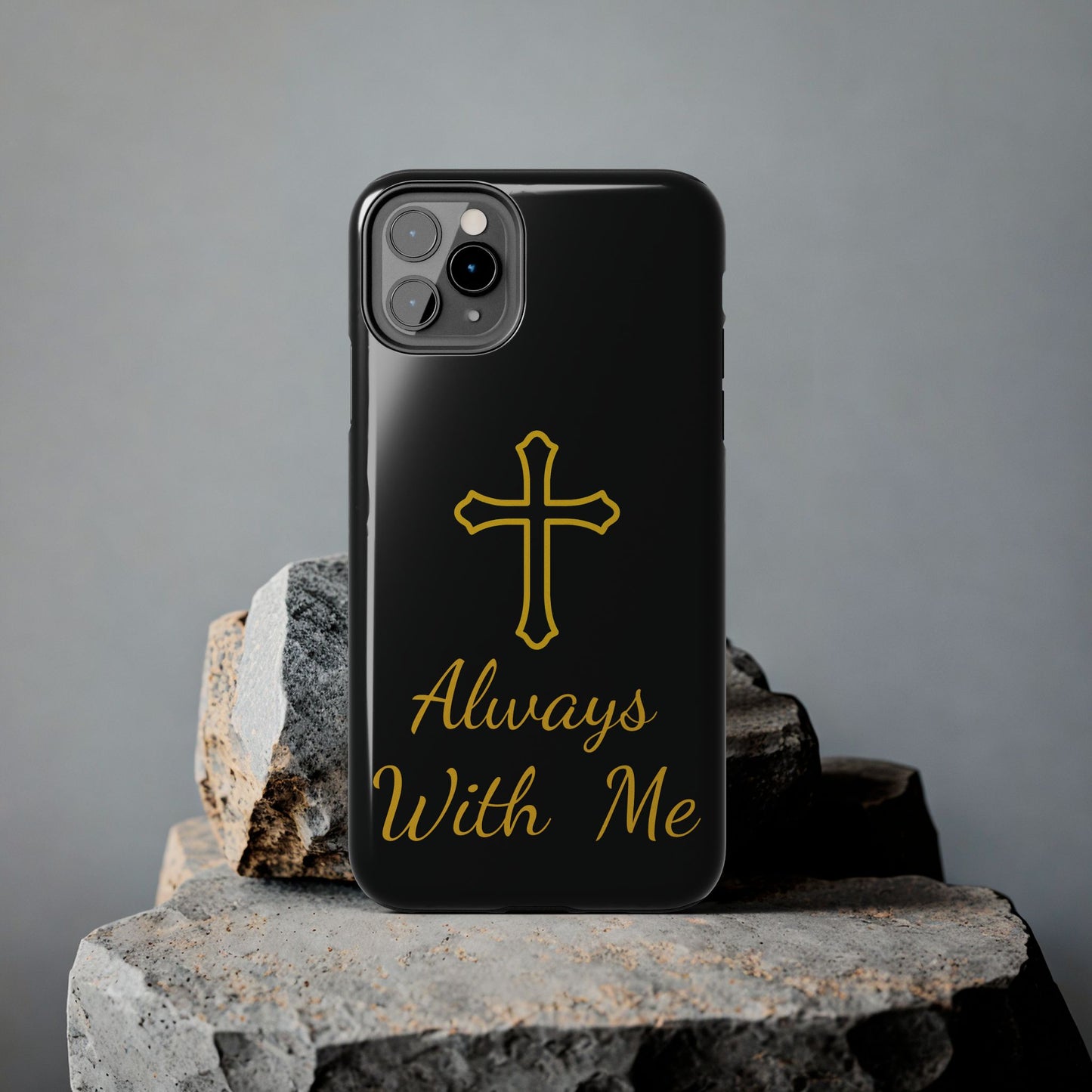 Black Always With Me Cross Phone Case