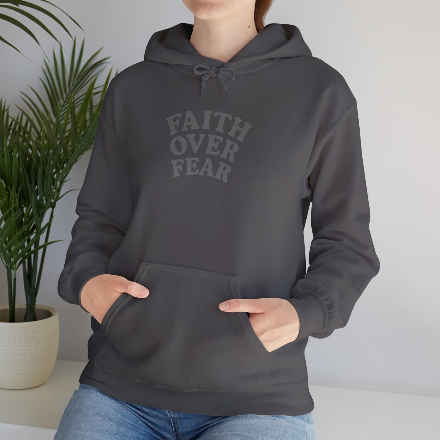 Faith Over Fear Psalm 34:4 Pastel Hoodie
