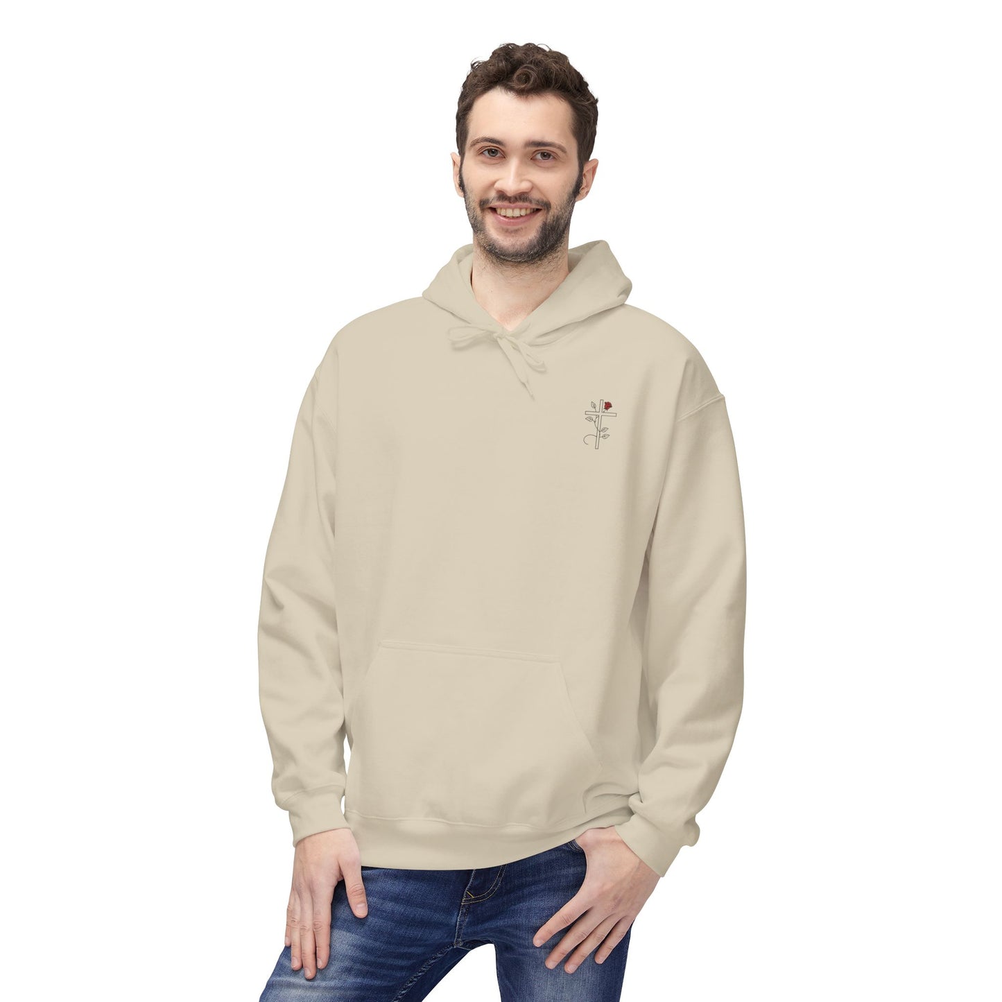 Romans 5:3-5 Rose Vine Growth Collection Cotton Hoodie