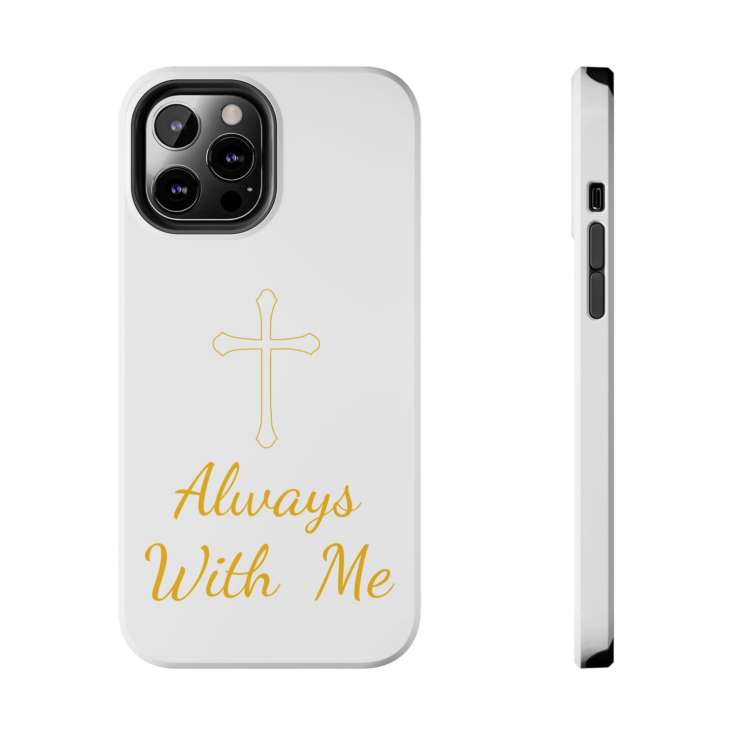 White Always With Me Cross Phone Case