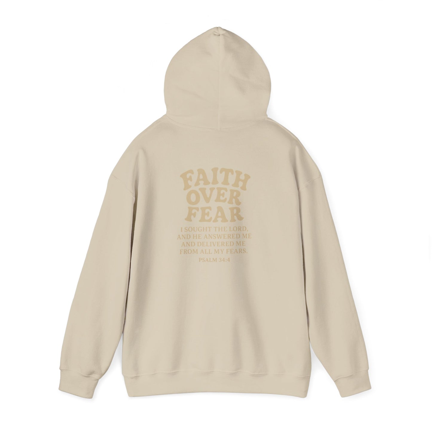 Faith Over Fear Psalm 34:4 Pastel Hoodie
