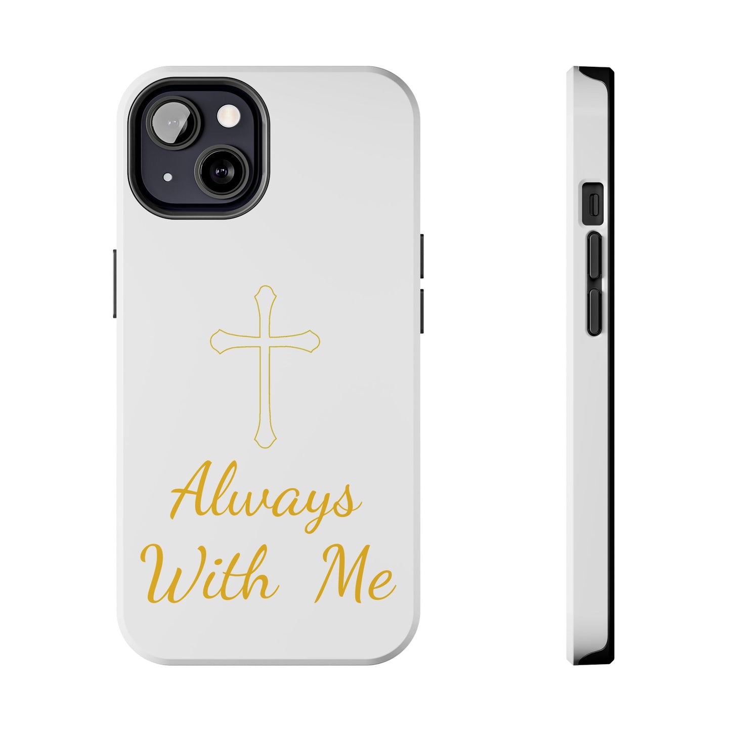 White Always With Me Cross Phone Case