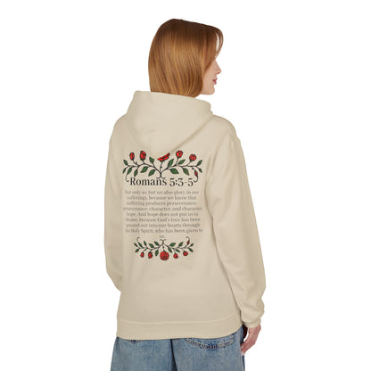 Romans 5:3-5 Rose Vine Growth Collection Cotton Hoodie