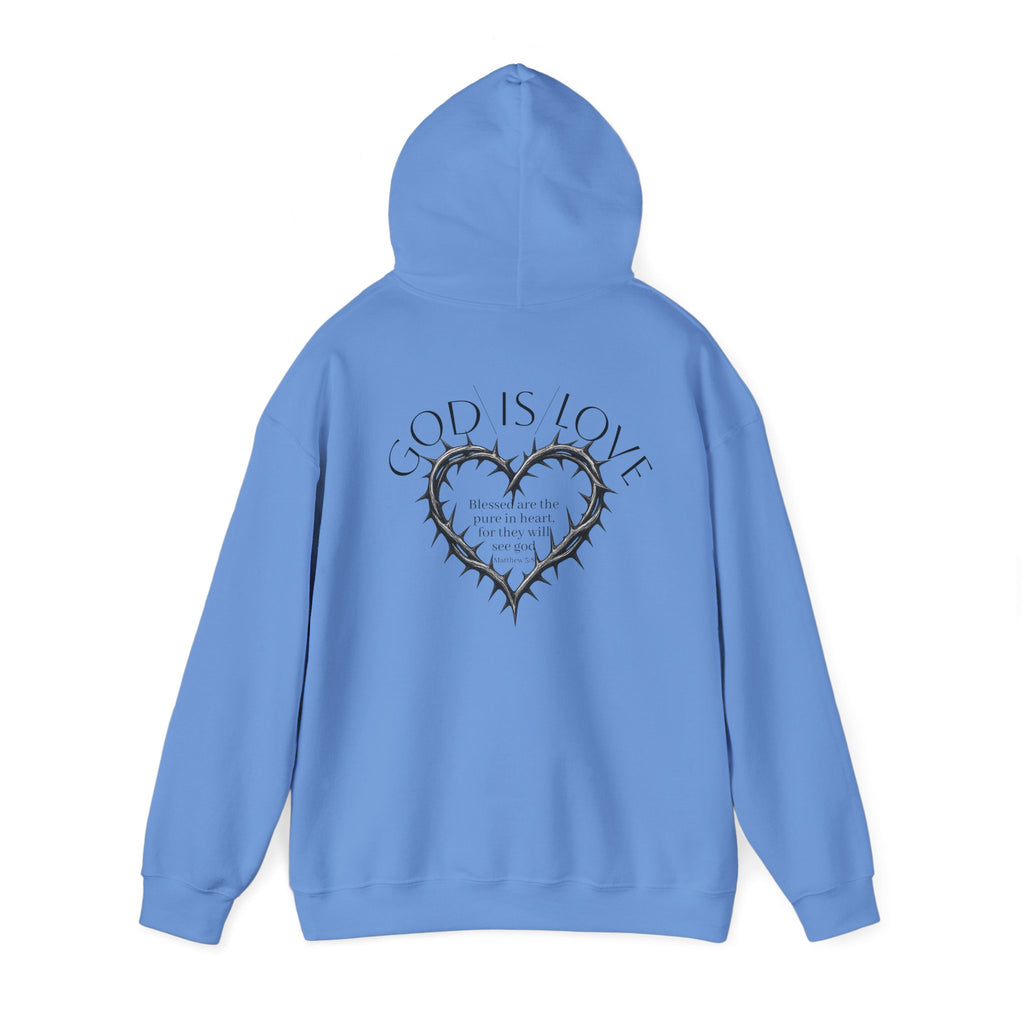 Matthew 5:8 Thorn Heart Cotton Hoodie