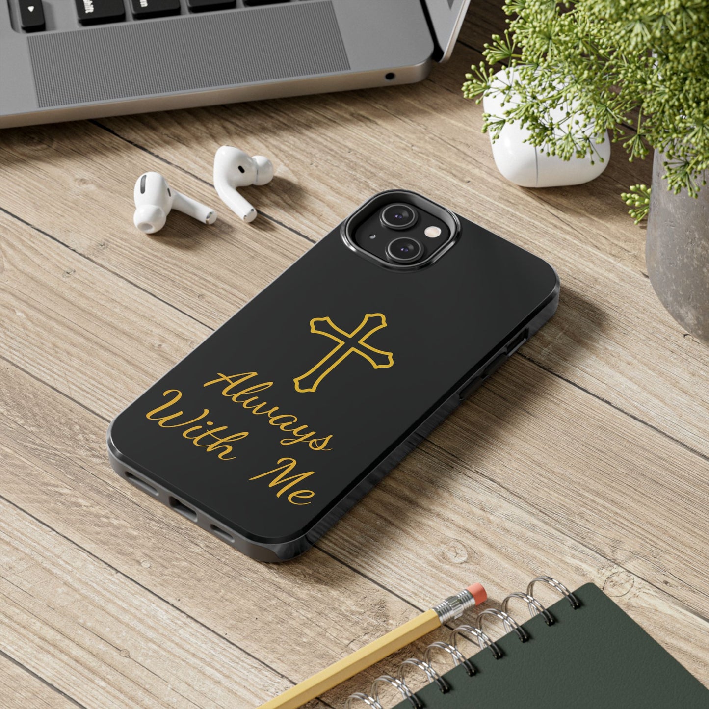 Black Always With Me Cross Phone Case