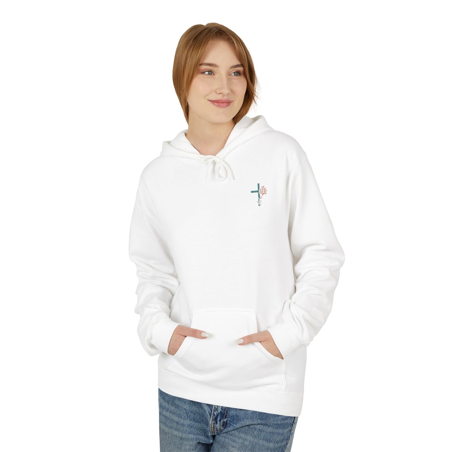 Isaiah 43:2 Ocean Themed Growth Cross Cotton Hoodie