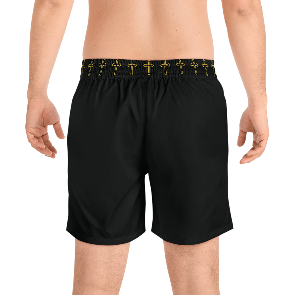 Simple Gold Cross Men's Swim Suit