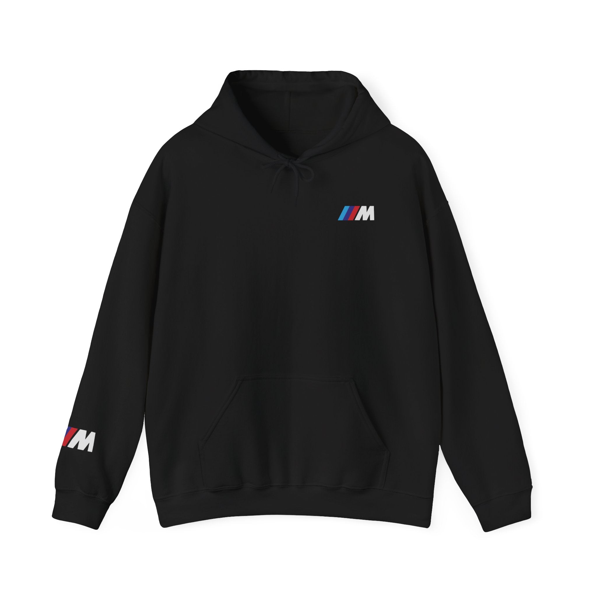 Black hoodie with BMW M logo on a white background