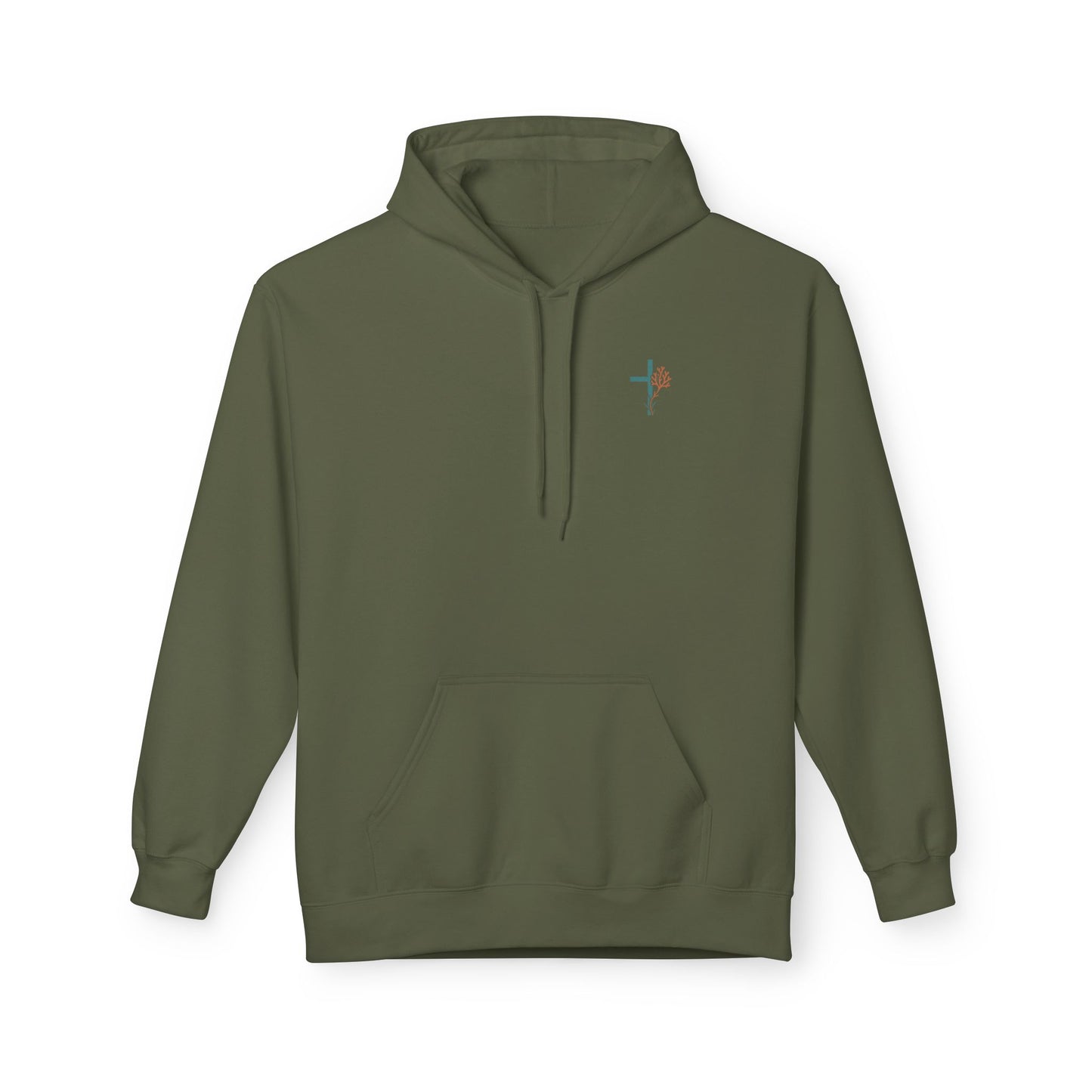 Isaiah 43:2 Ocean Themed Growth Cross Cotton Hoodie