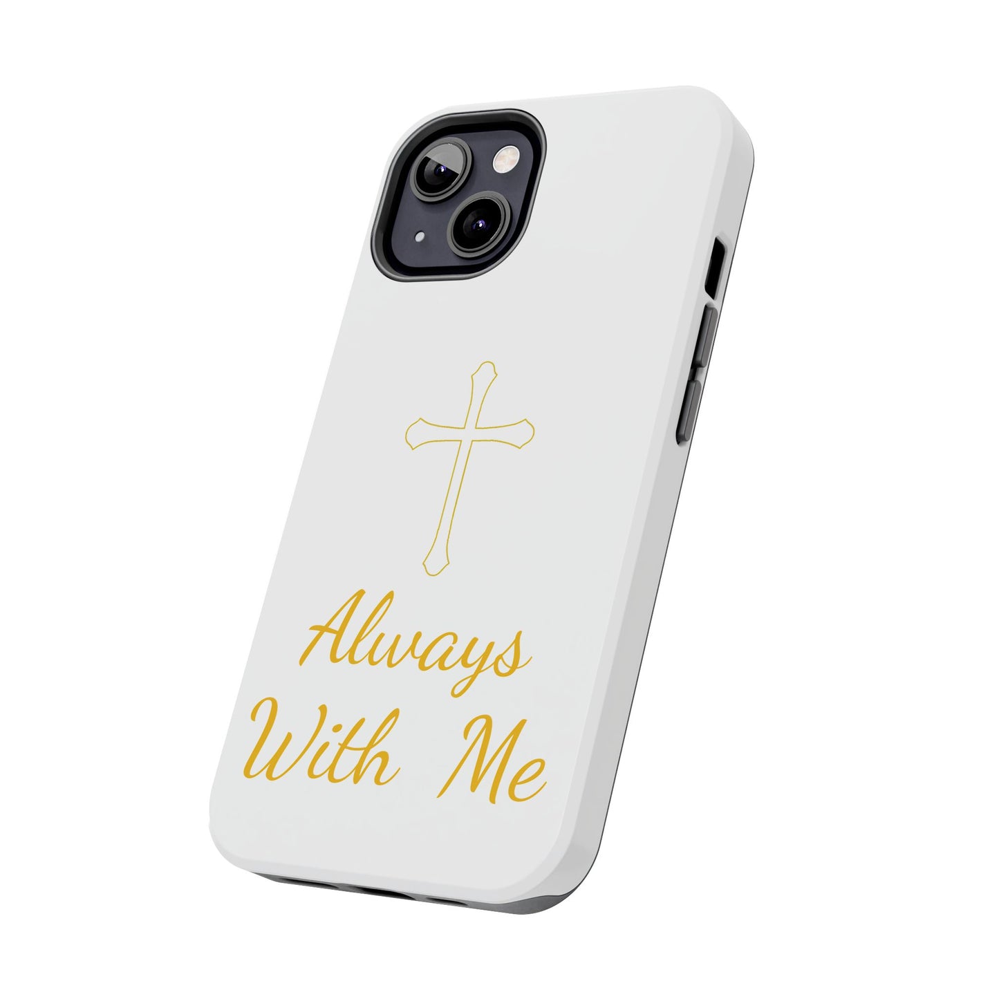 White Always With Me Cross Phone Case