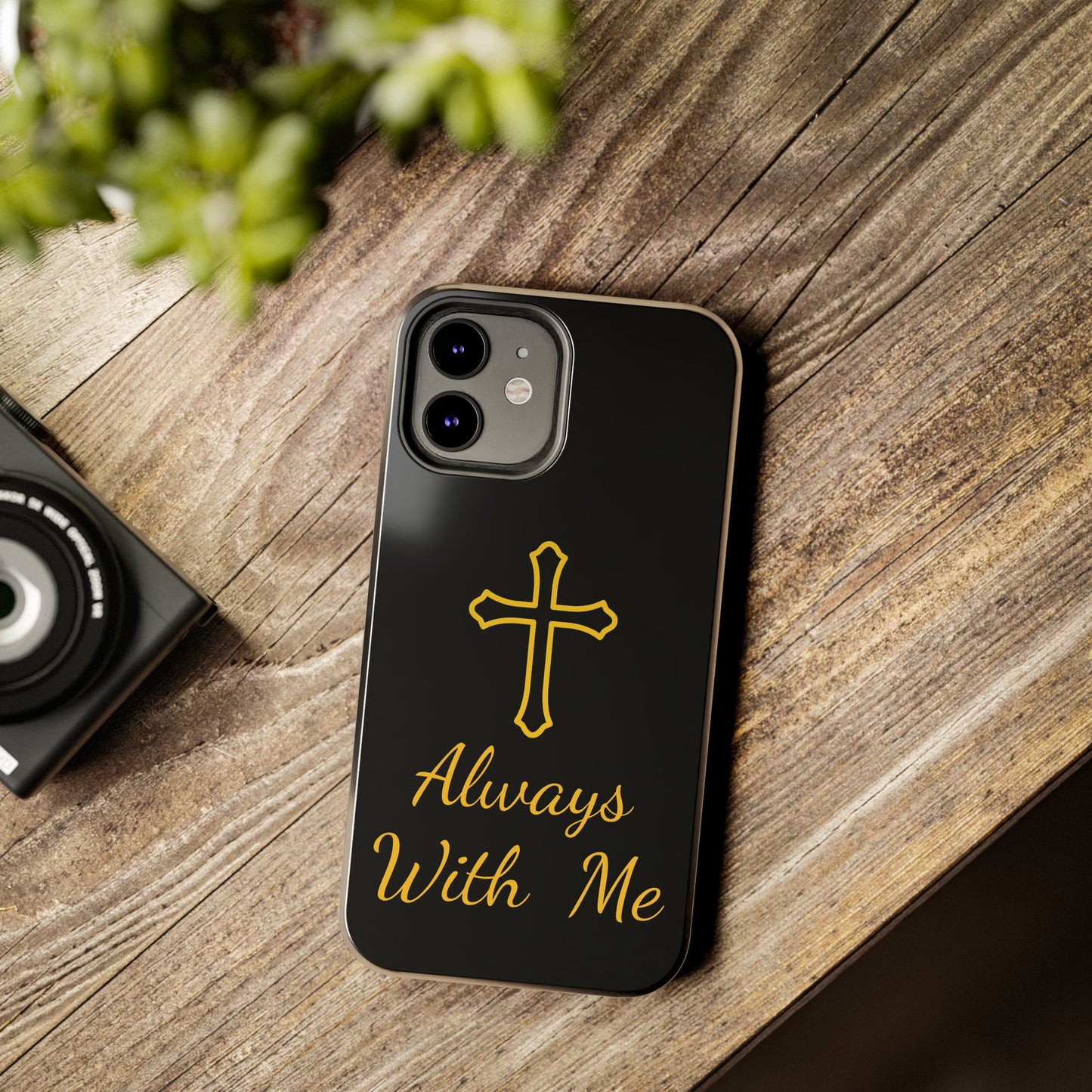 Black Always With Me Cross Phone Case